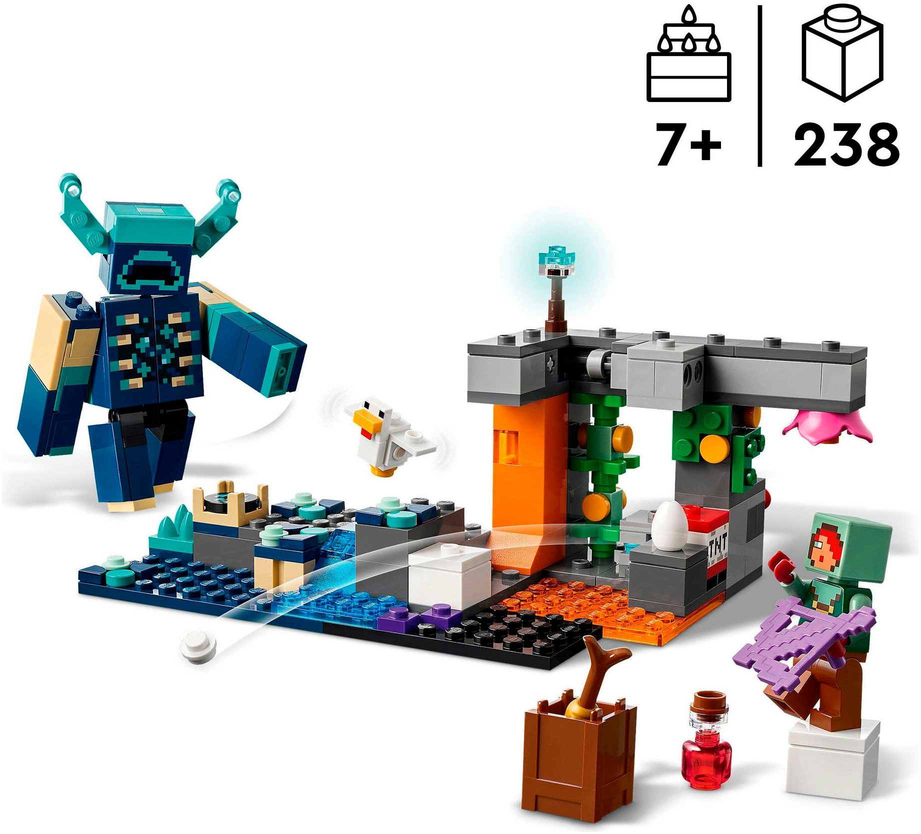 LEGO® Konstruktionsspielsteine »Begegnung mit dem Wächter (21274), LEGO Minecraft«, (238 St.), Made in Europe