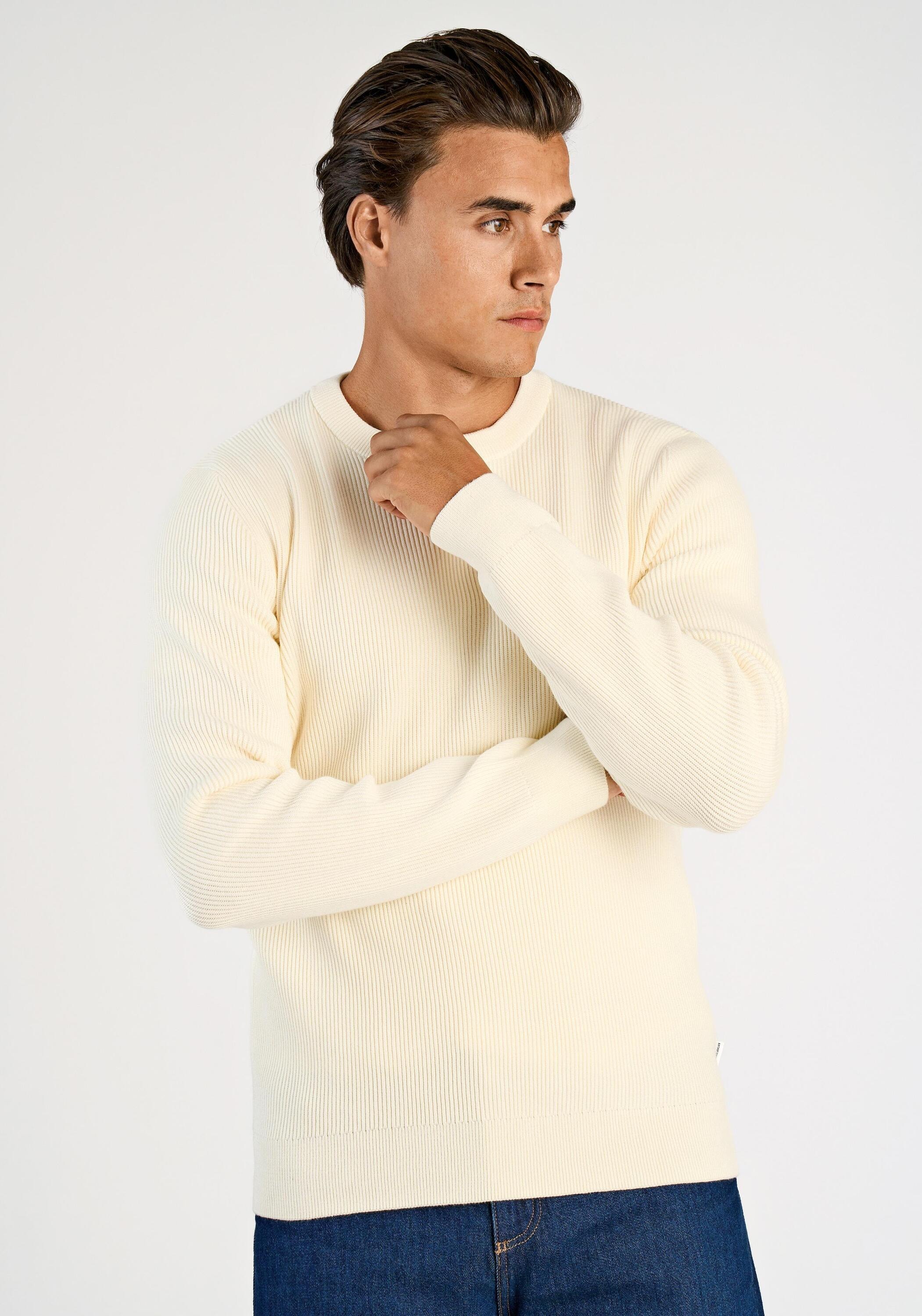 Lindbergh Herren Pearl Weiß Strickpullover "Strickpullover Relaxed Fit" erhältlich in Größe XL von Baur