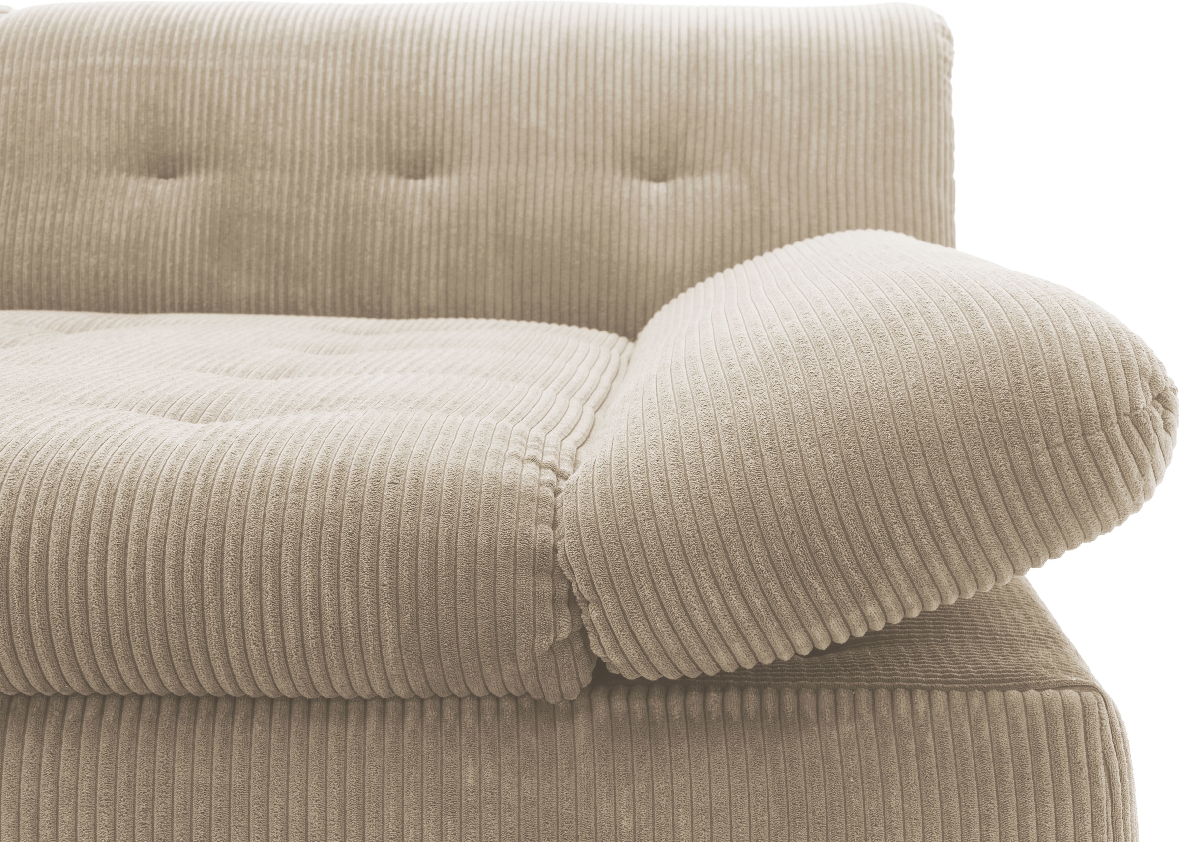 DOMO collection Ecksofa »100031 kompakte Stellmaße, komfortabel und bequem, L-Form«, wahlweise mit Bettfunktion und Armteilverstellung. Breite 234cm