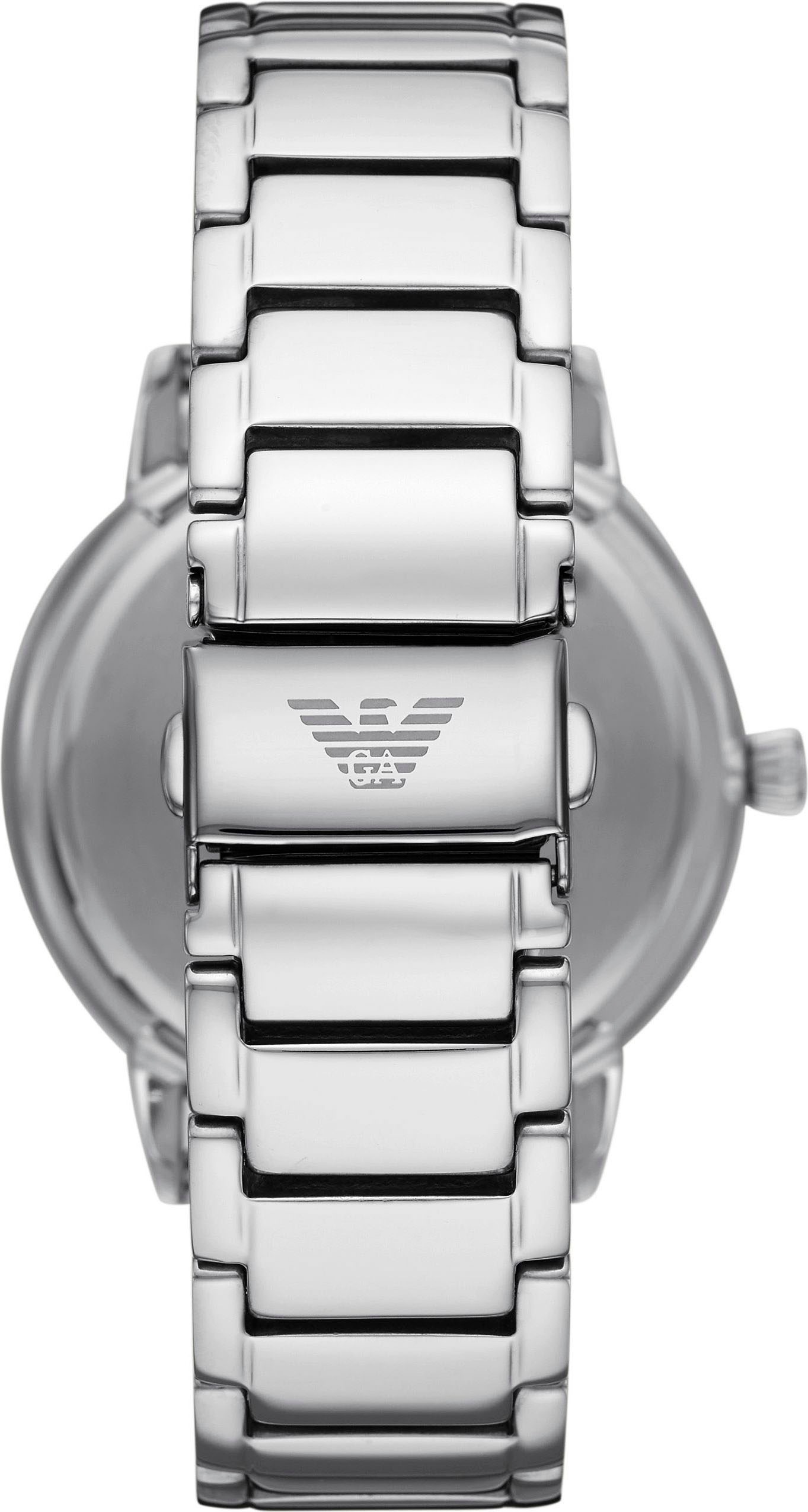 Emporio Armani Quarzuhr, Armbanduhr, Herrenuhr, Edelstahlarmband, analog, Tag