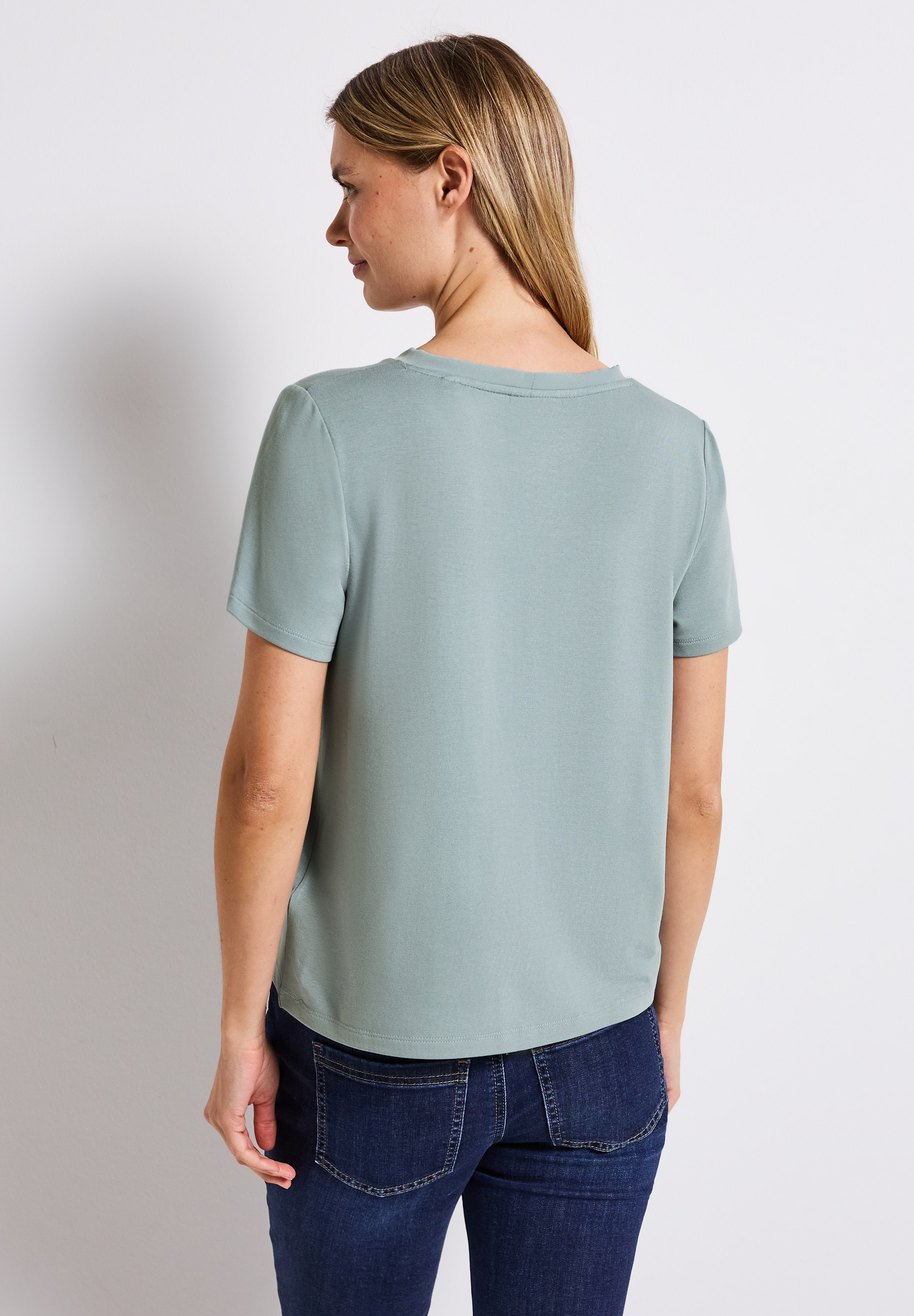 STREET ONE V-Shirt, aus Viskose-Stretch