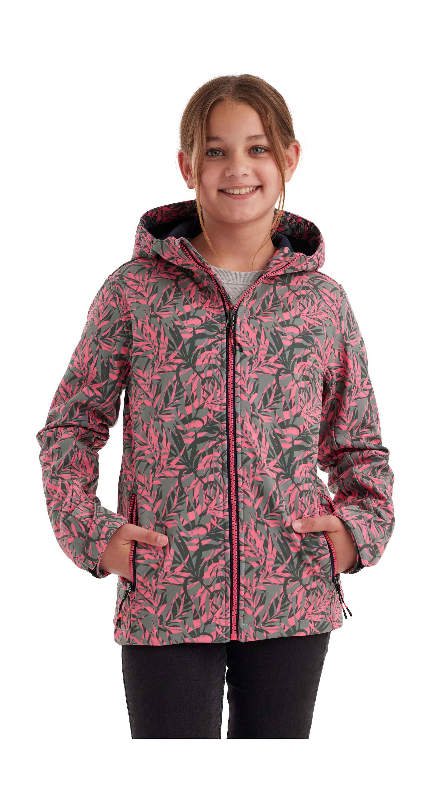 Killtec Softshelljacke "Mädchen Softshelljacke Print" Wasserdicht, windabweisend, atmungsaktiv, modischer Print