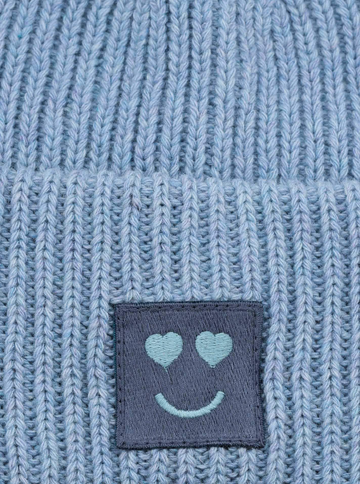 Zwillingsherz Strickmütze »Smile« Grobstrick, Smile Patch