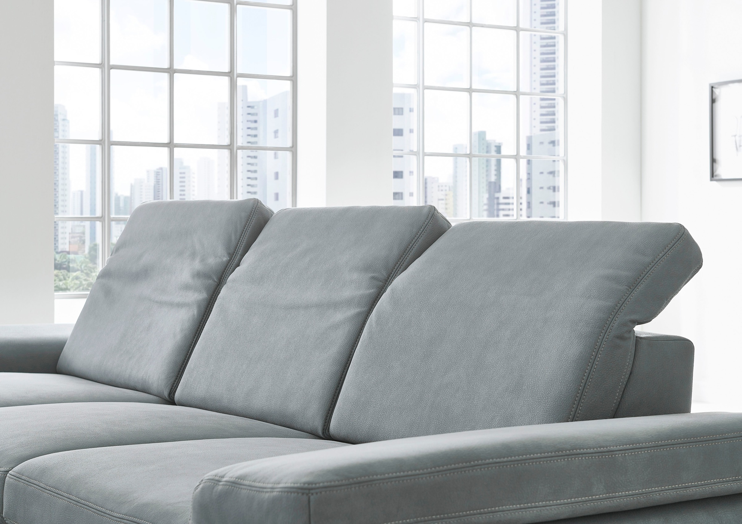 Die PlanBar Ecksofa »MP-IN17041 L-Form«, mit Sitztiefenverstellung, optional Kopfteilverstellung & Bettfunktion