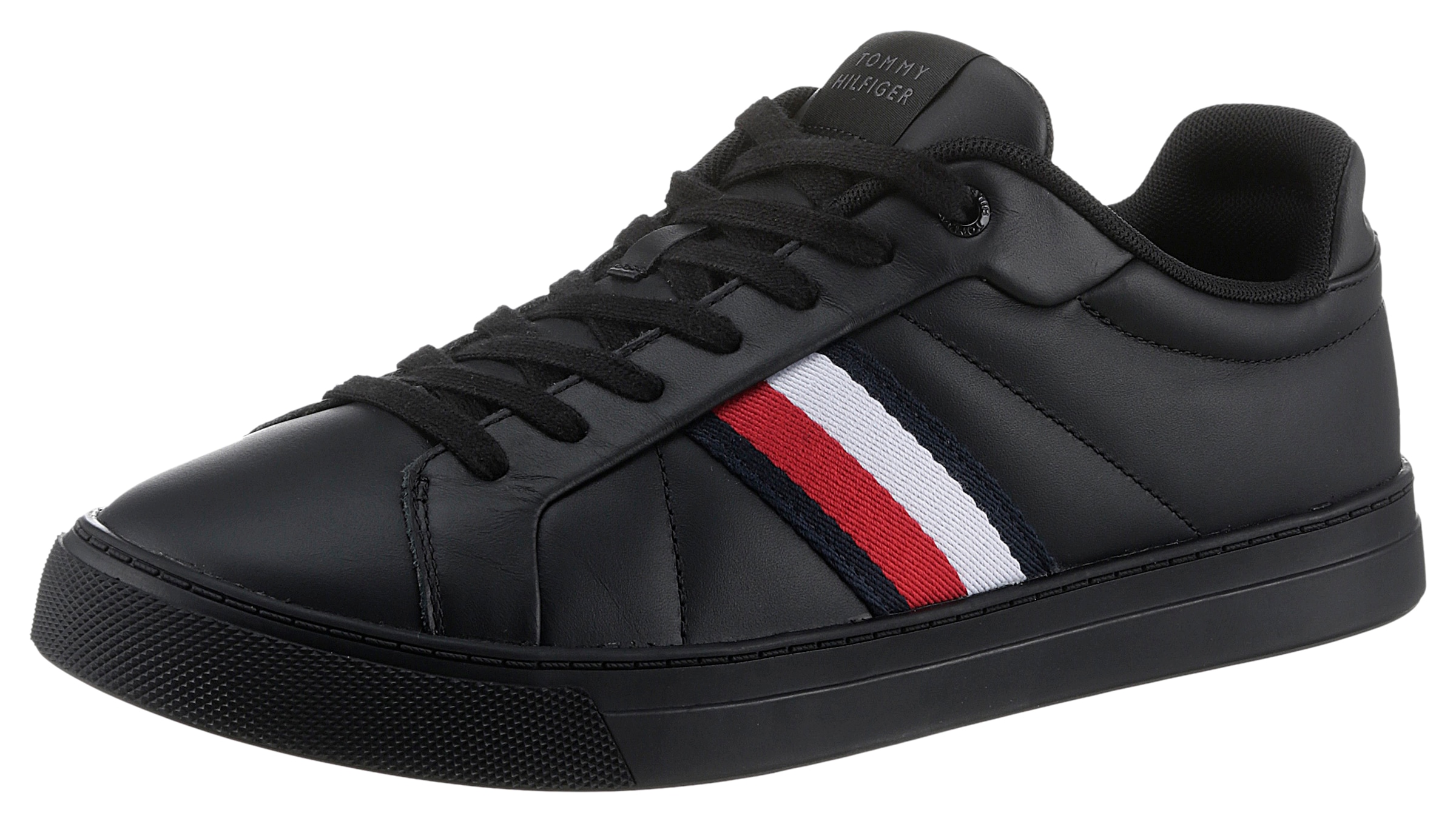 Tommy Hilfiger Sneaker "ICON COURT LTH STRIPES", Schnürschuh, Freizeitschuh günstig online kaufen