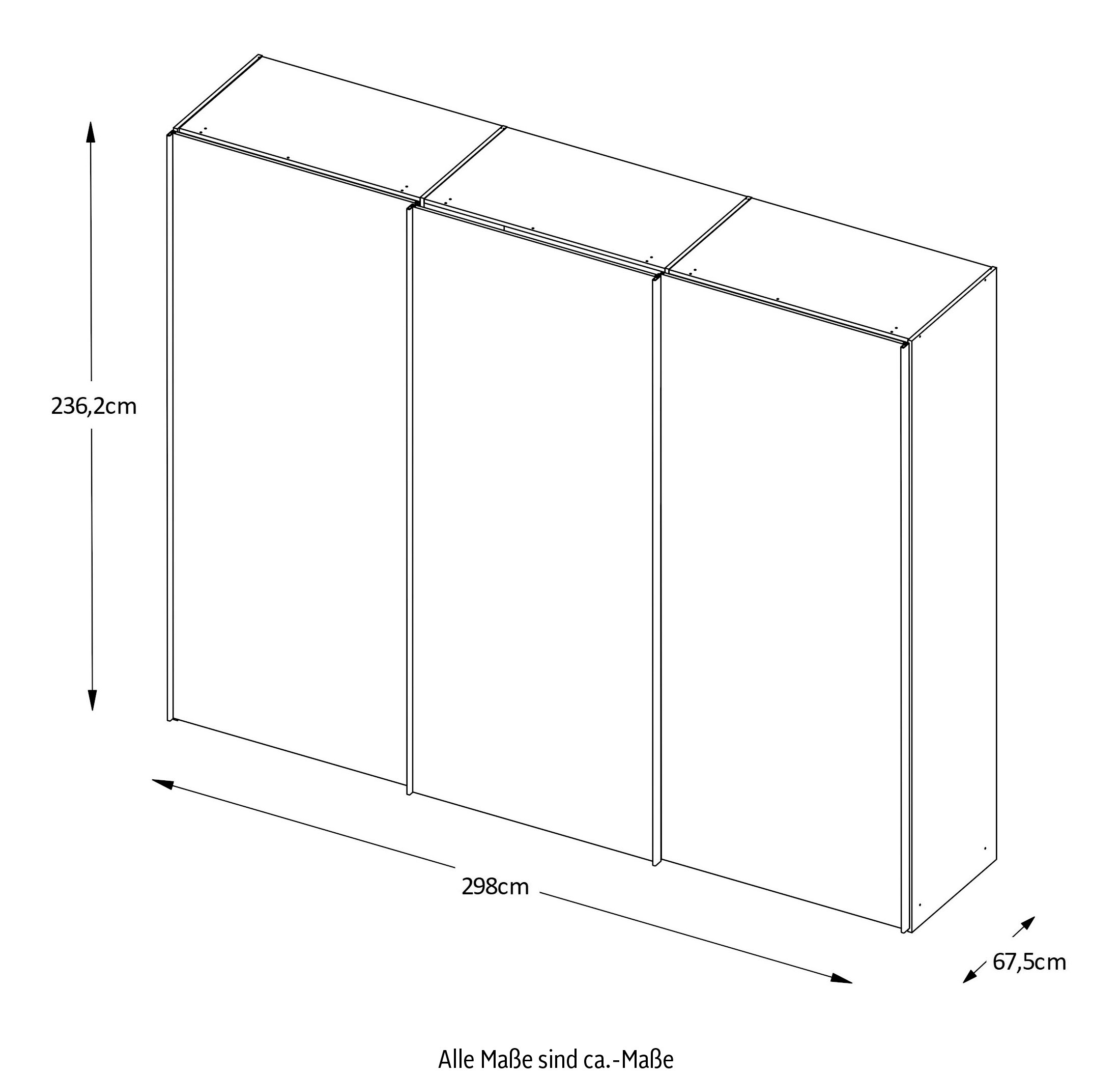 STAUD Schwebetürenschrank »Sinfonie Plus, edles Design in hochwertiger Qualität, Made in Germany«, Mit Spiegeltüre und vier verschiedenen Ausstattungsvarianten