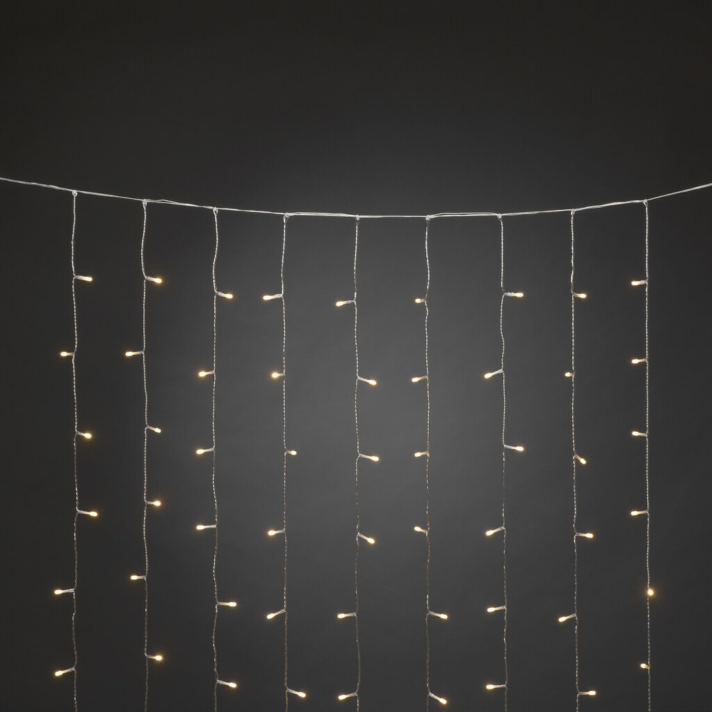 KONSTSMIDE LED-Lichtervorhang »Weihnachtsdeko aussen«, 320 St.-flammig, LED Eisregen Lichtervorhang, gefrostet, 320 warm weiße Dioden