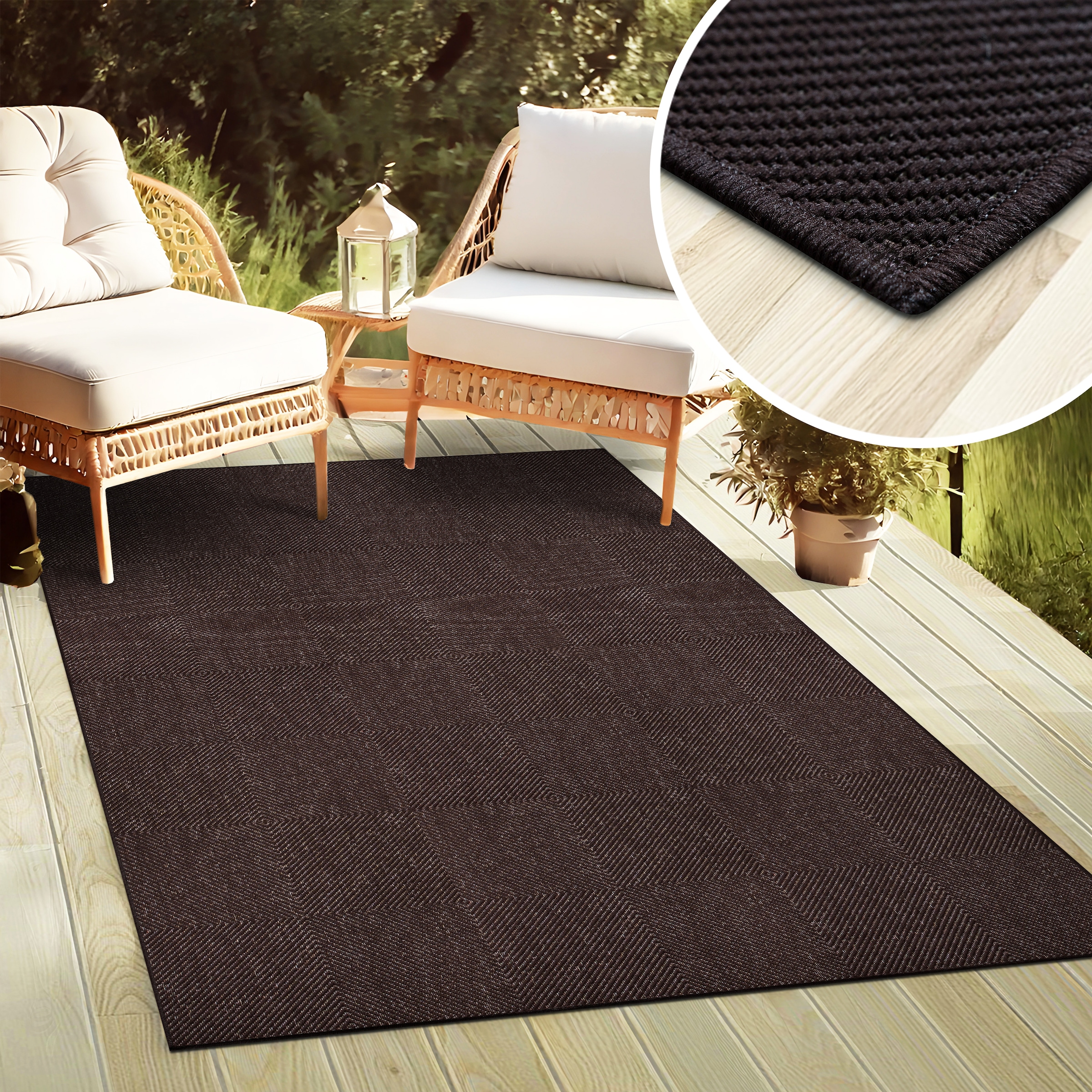 my home Teppich »Anna, auch als Läufer erhältlich«, rechteckig, 3 mm Höhe, In- und Outdoor geeignet, Sisal-Optik, Wetterfest & UV-beständig
