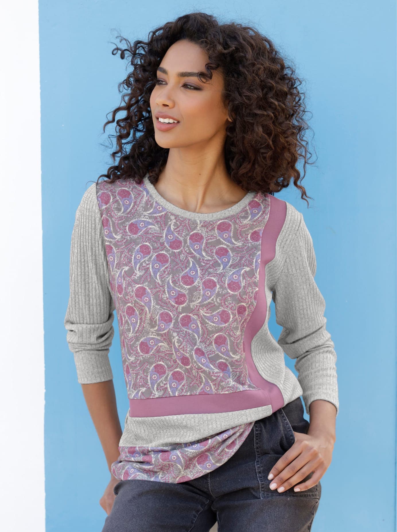 heine Langarmshirt "Druck-Shirt", 1 Stk. günstig online kaufen