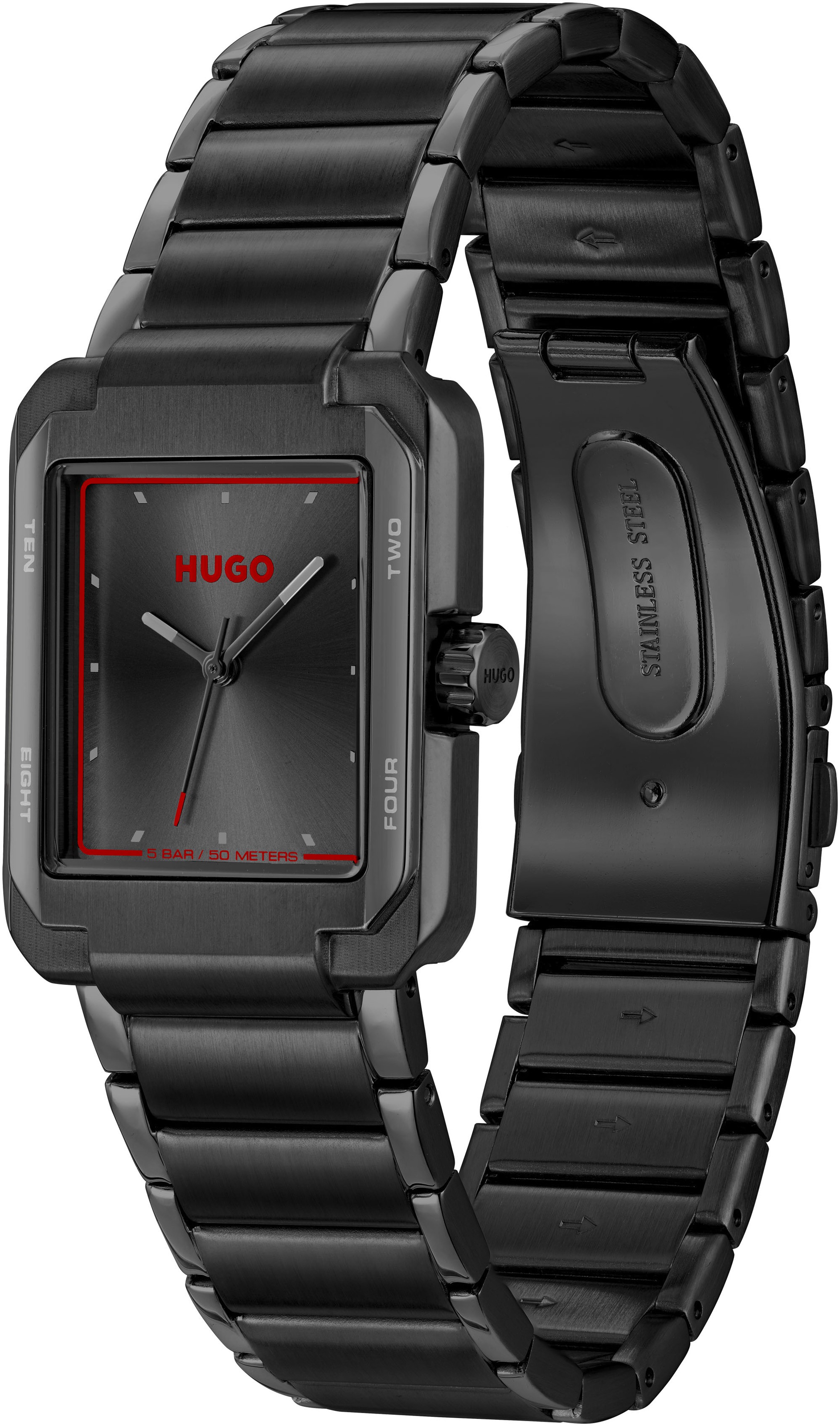 HUGO Quarzuhr »#THRIVE ANALOG«, Armbanduhr, Herrenuhr, analog, Edelstahlarmband