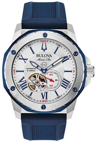 Bulova Mechanische Uhr »98A225«, Armbanduhr, Herrenuhr, Automatik, Silikonarmband