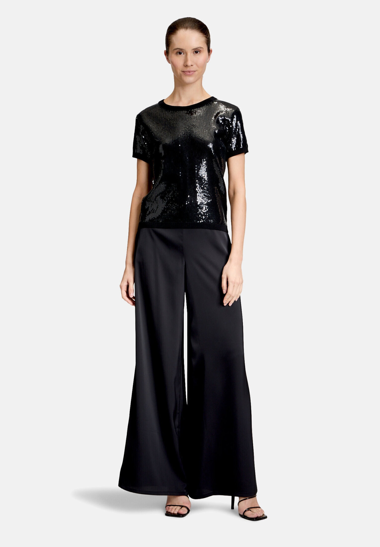 Vera Mont Kurzarmshirt "Damen mit Rundhalsausschnitt" 1 Stk. Pailletten