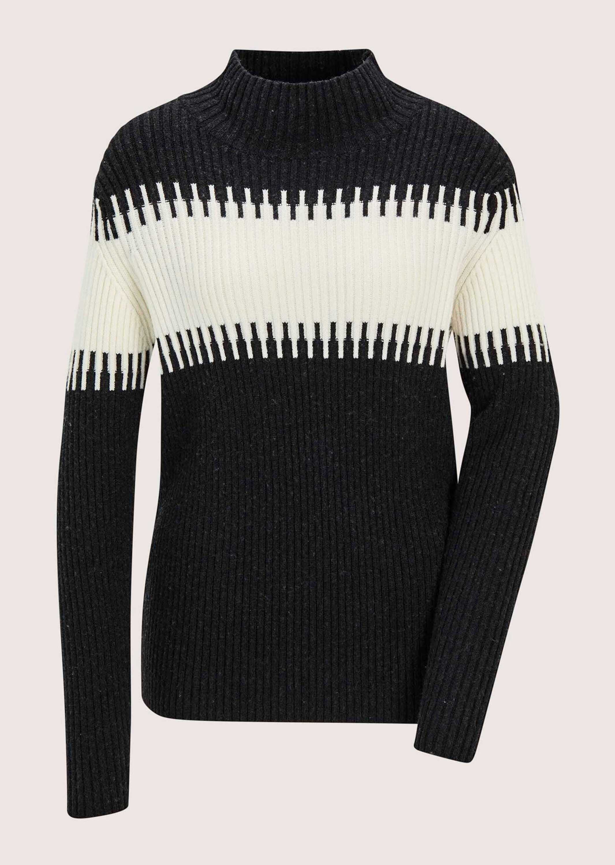 MADELEINE Longpullover "Strickpullover Stilvoller Winterpullover mit Blockstreifen" Weicher Garnmix mit Wolle