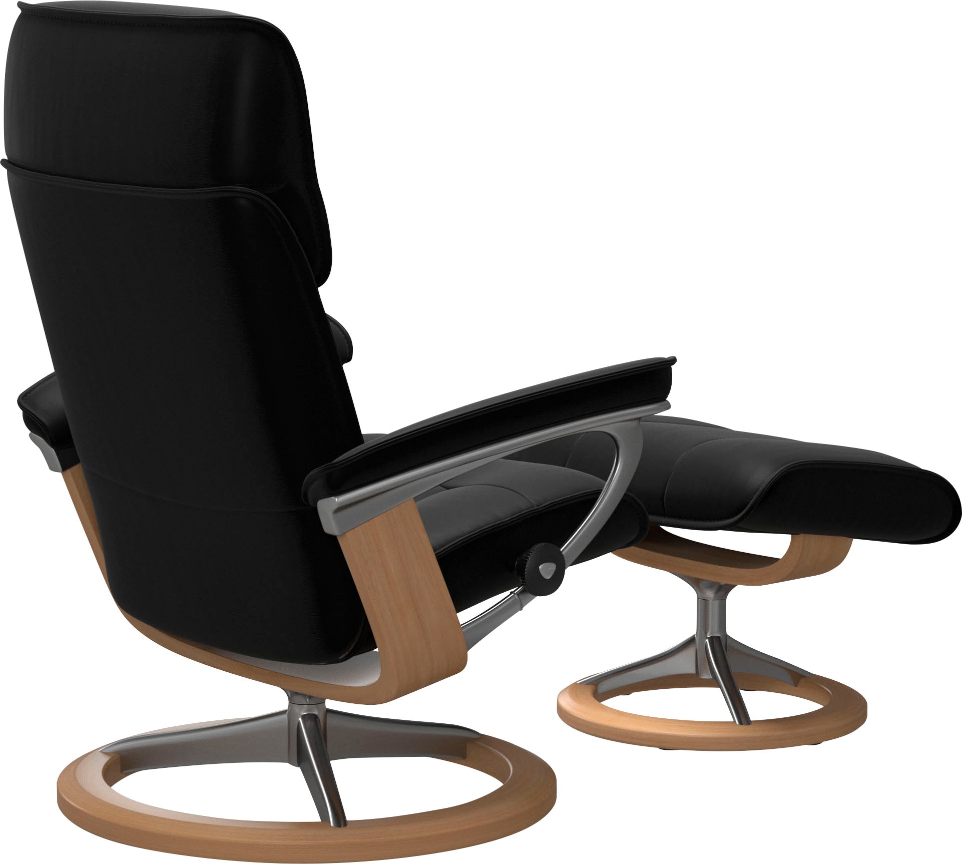 Stressless® Relaxsessel »Admiral«, (Set, Relaxsessel inkl. Hocker), mit Signature Base, Größe M & L, Gestell Eiche