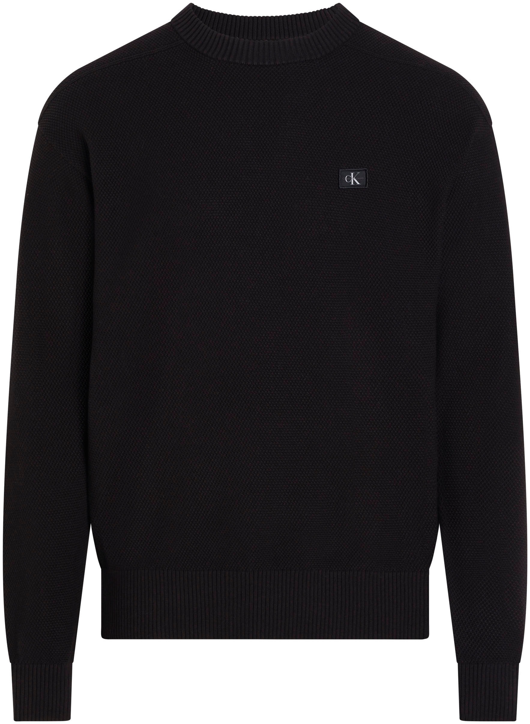 Calvin Klein Jeans Rundhalspullover »CASUAL TEXTURE SWEATER«, Logostickerei, Rundhals