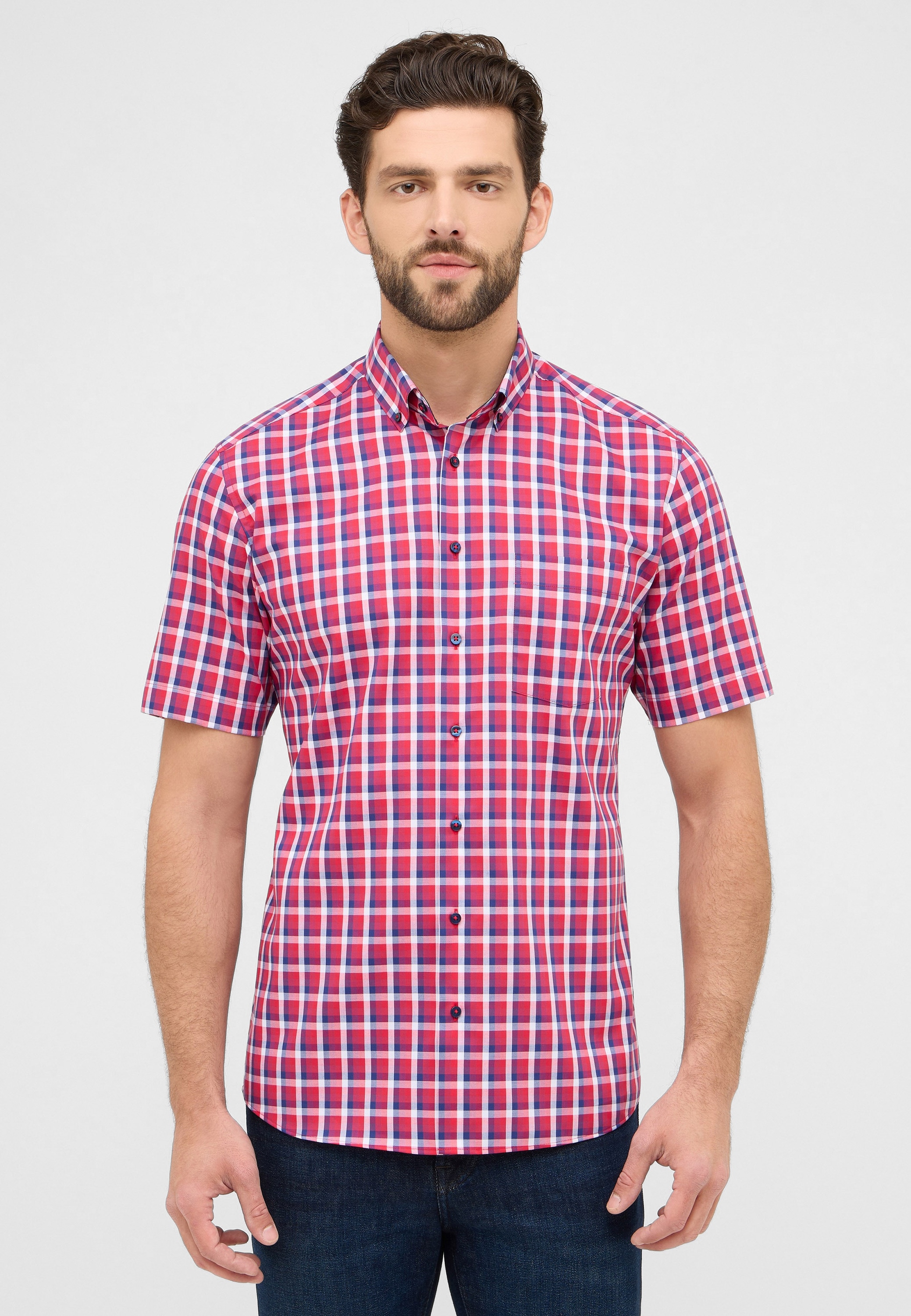 Eterna Kurzarmhemd "MODERN FIT", NON IRON (bügelfrei) günstig online kaufen