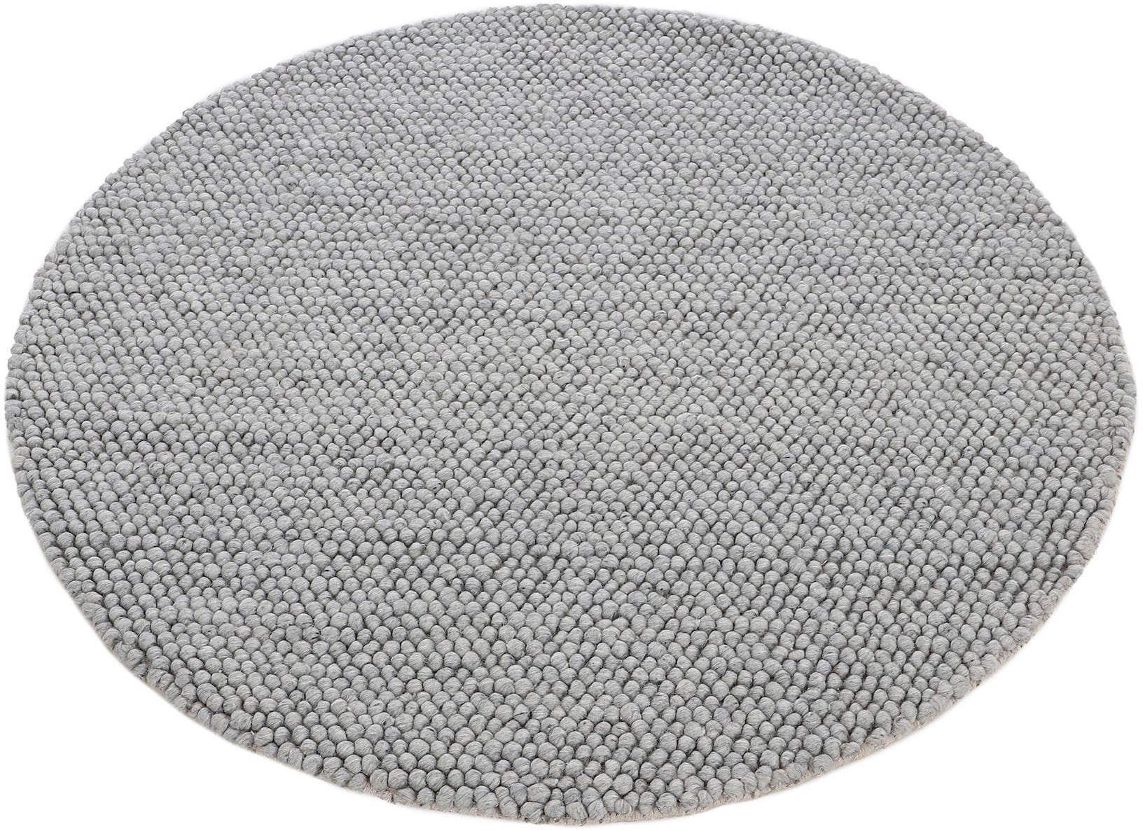 carpetfine Teppich »Calo«, rund, Handweb Teppich, Uni-Farben, meliert, handgewebt, 70% Wolle