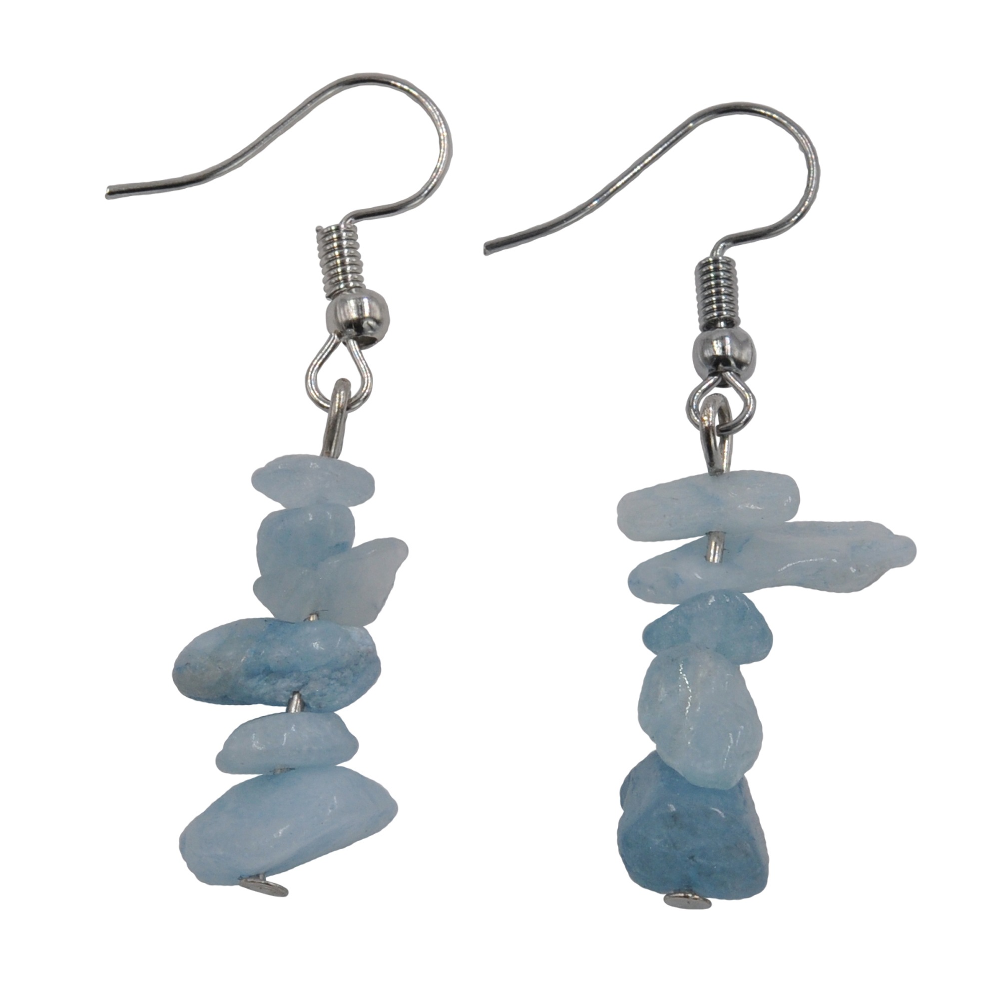 Steuer Paar Ohrhänger »Metall Aquamarine hellblau«