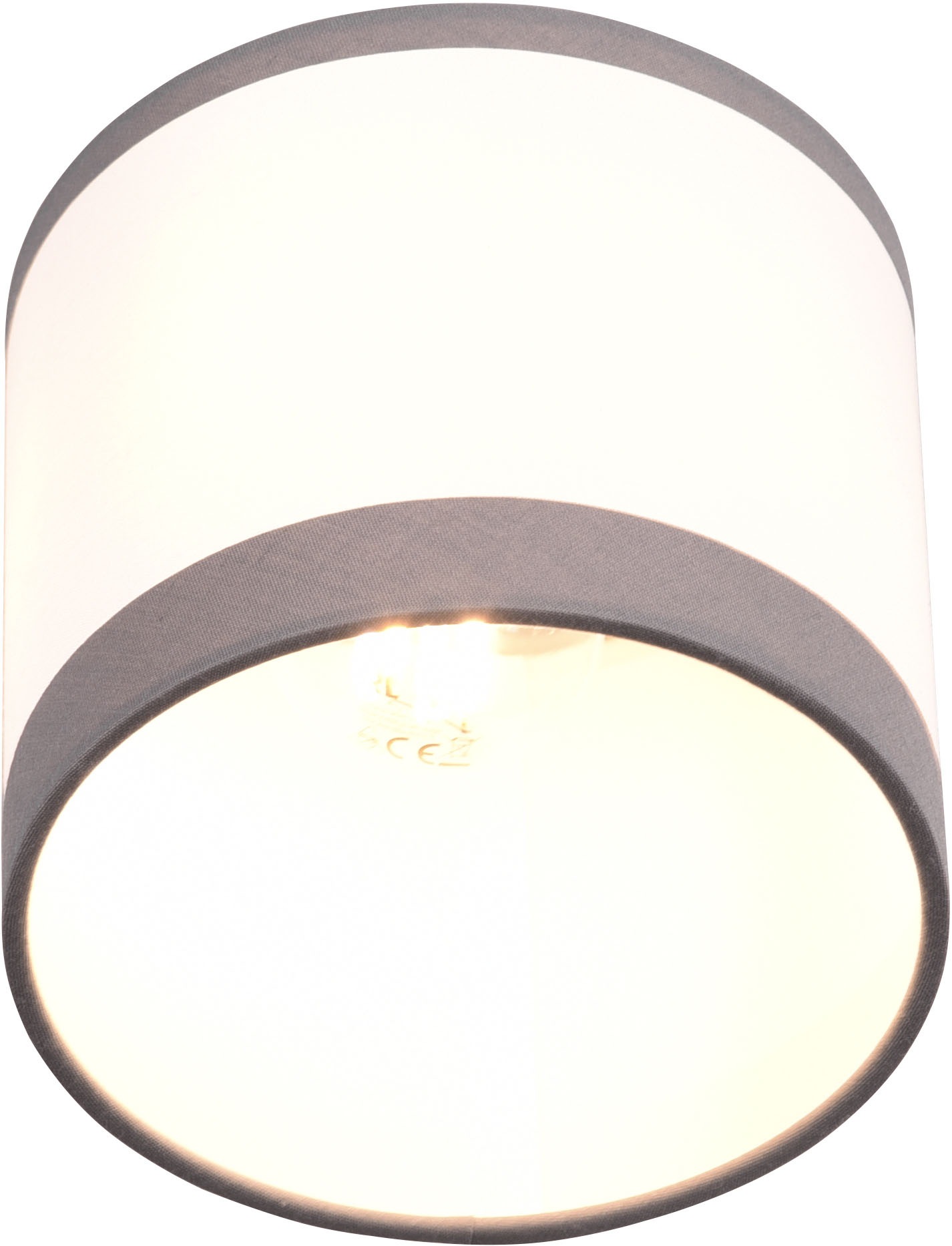 REALITY Leuchten Deckenstrahler »DAVOS, Deckenlampe mit Stoffschirm exkl 2xE14 max 28W Ø30cm Höhe 22cm«, 1 flammig, Leuchtmittel E14 | Leuchtmittel wechselbar, Deckenleuchte Küche Schlafzimmer Wohnzimmer Stoffschirm zweifarbig