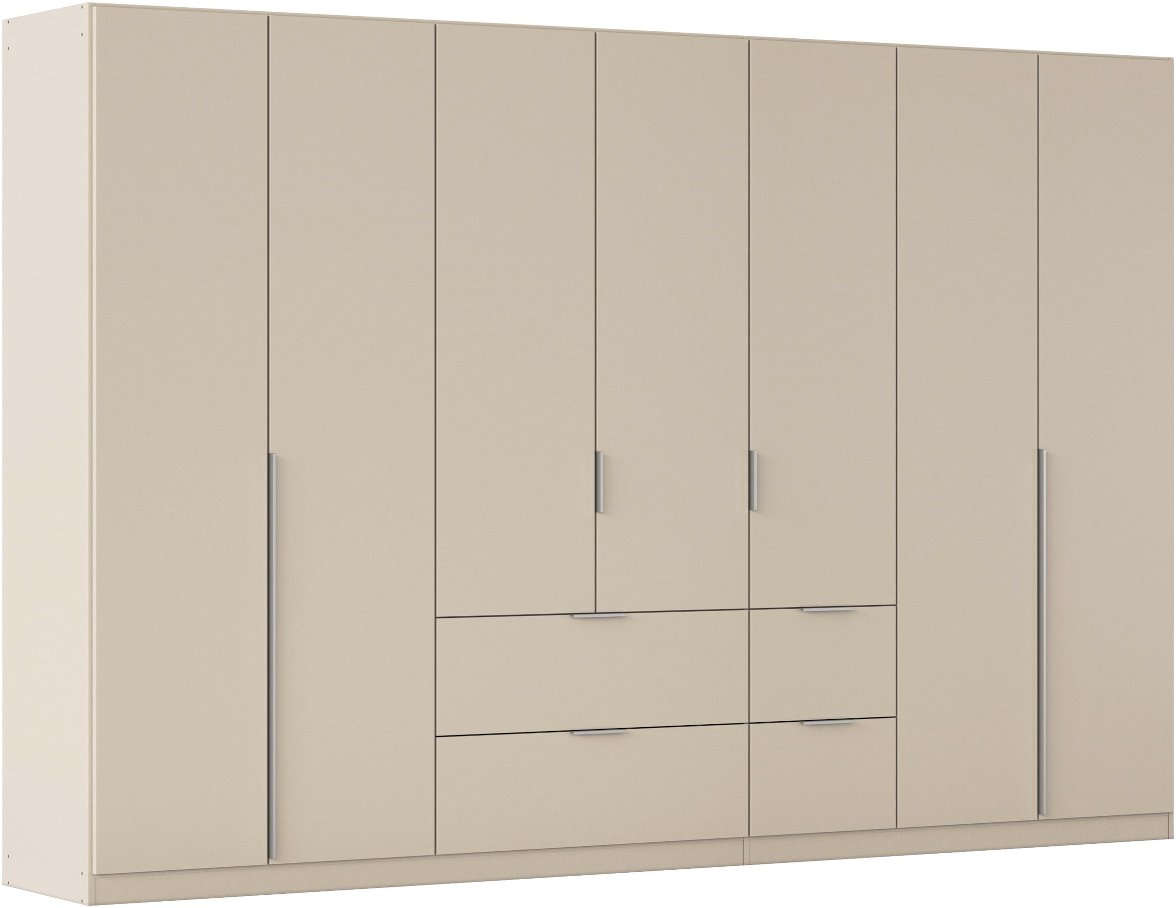 OTTO home Drehtürenschrank "Kleiderschrank Schrank Garderobe AGORDO mit Dekor- oder Hochglanzfront" in zwei Griff-Farben, Breite 315 cm, mit Außenschubkästen, Serie in 7 Breiten und 2 Höhen MADE IN GERMANY