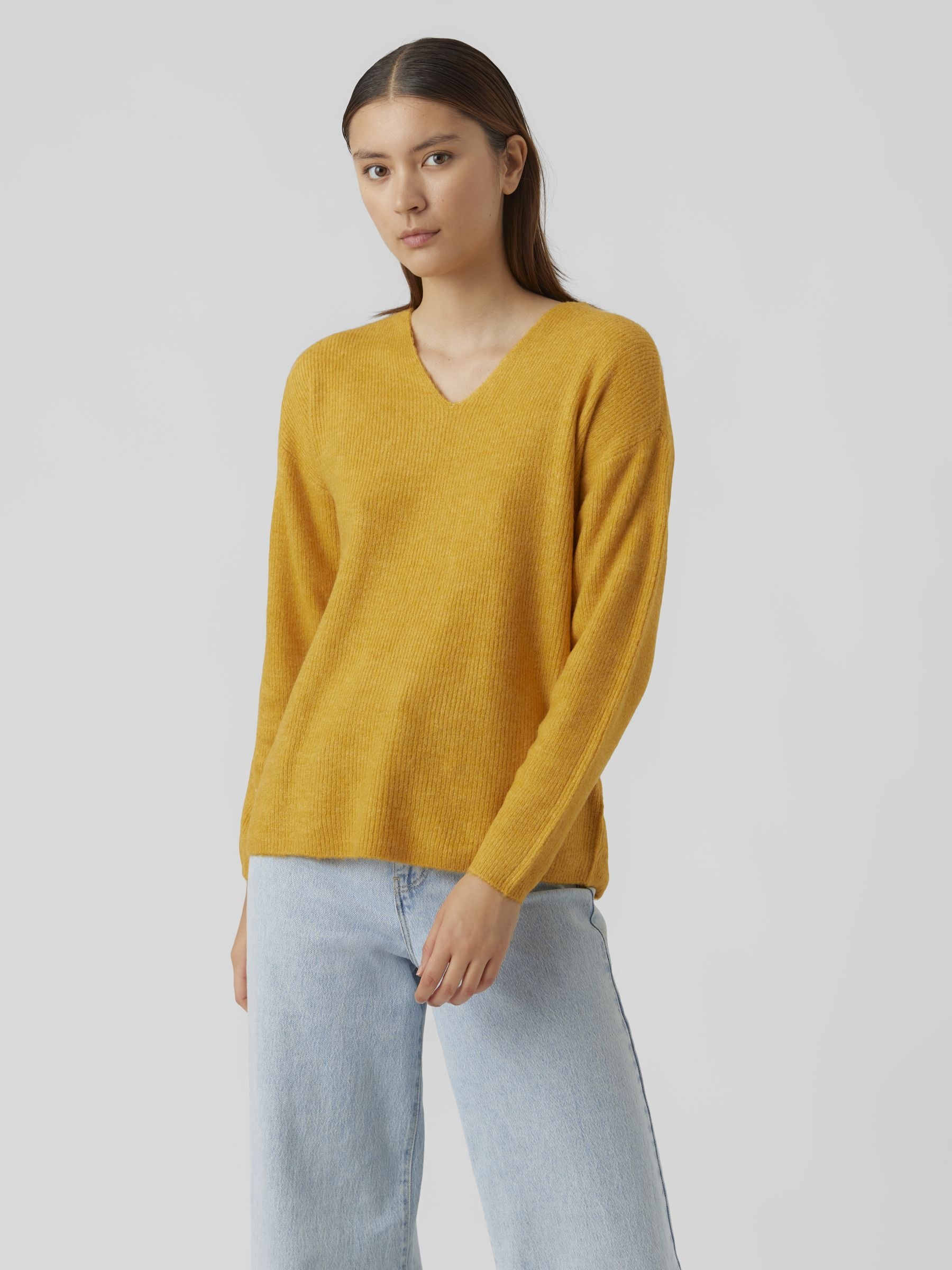 Vero Moda V-Ausschnitt-Pullover "VMCREWLEFILE LS V-NECK BLOUSE NOOS"