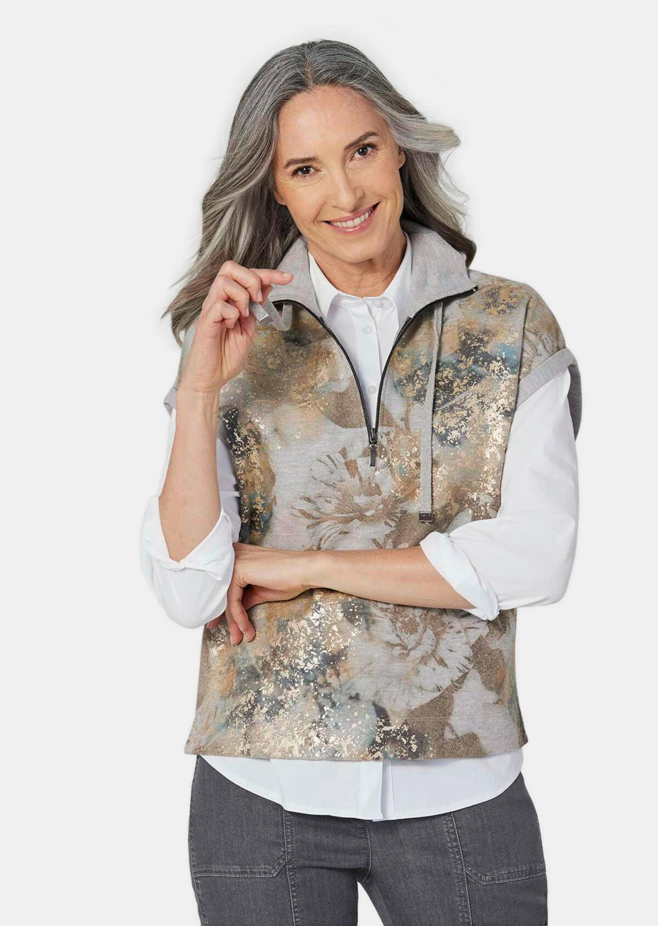 Thumbnail - GOLDNER Kurzarmshirt "Kurzarm Sweatshirt" Metallisches Garn