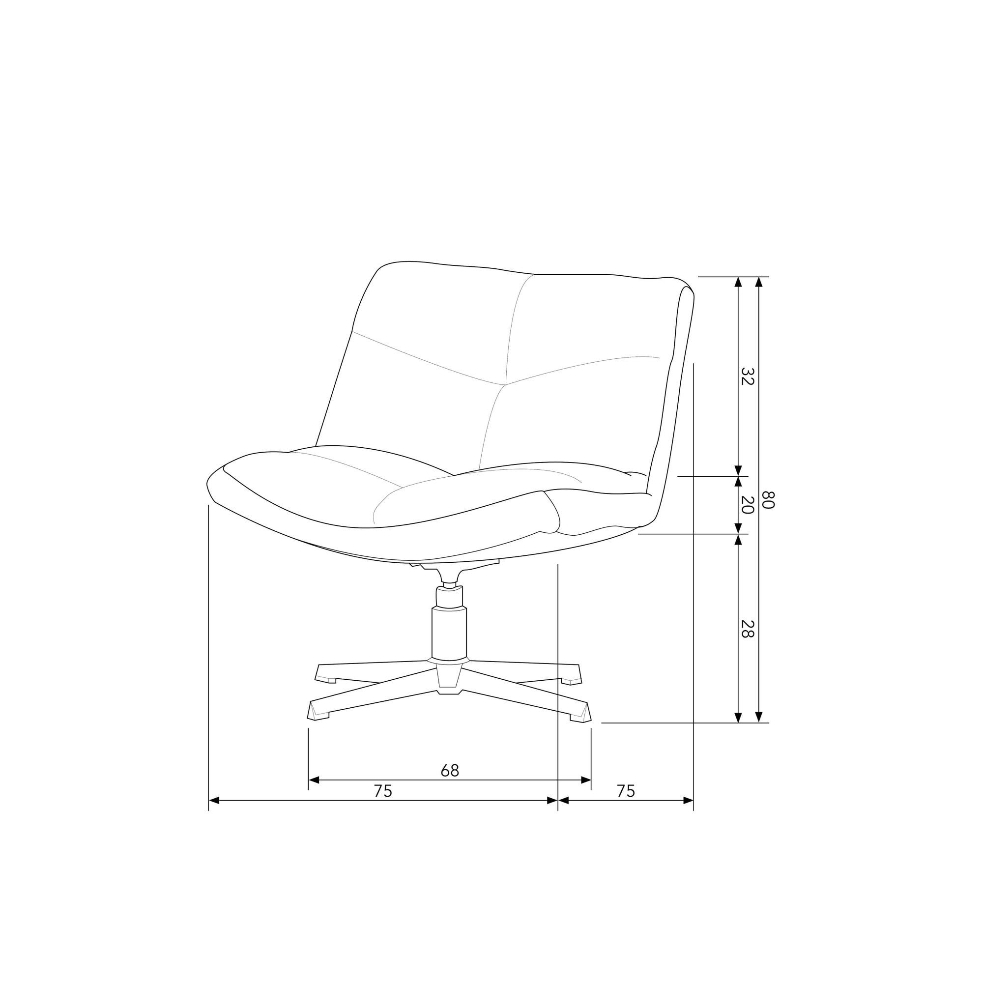 WOOOD Drehsessel »Vinny«, gepolstert mit weichem Bouclé, stabiler Metallfuß, Breite 75 cm