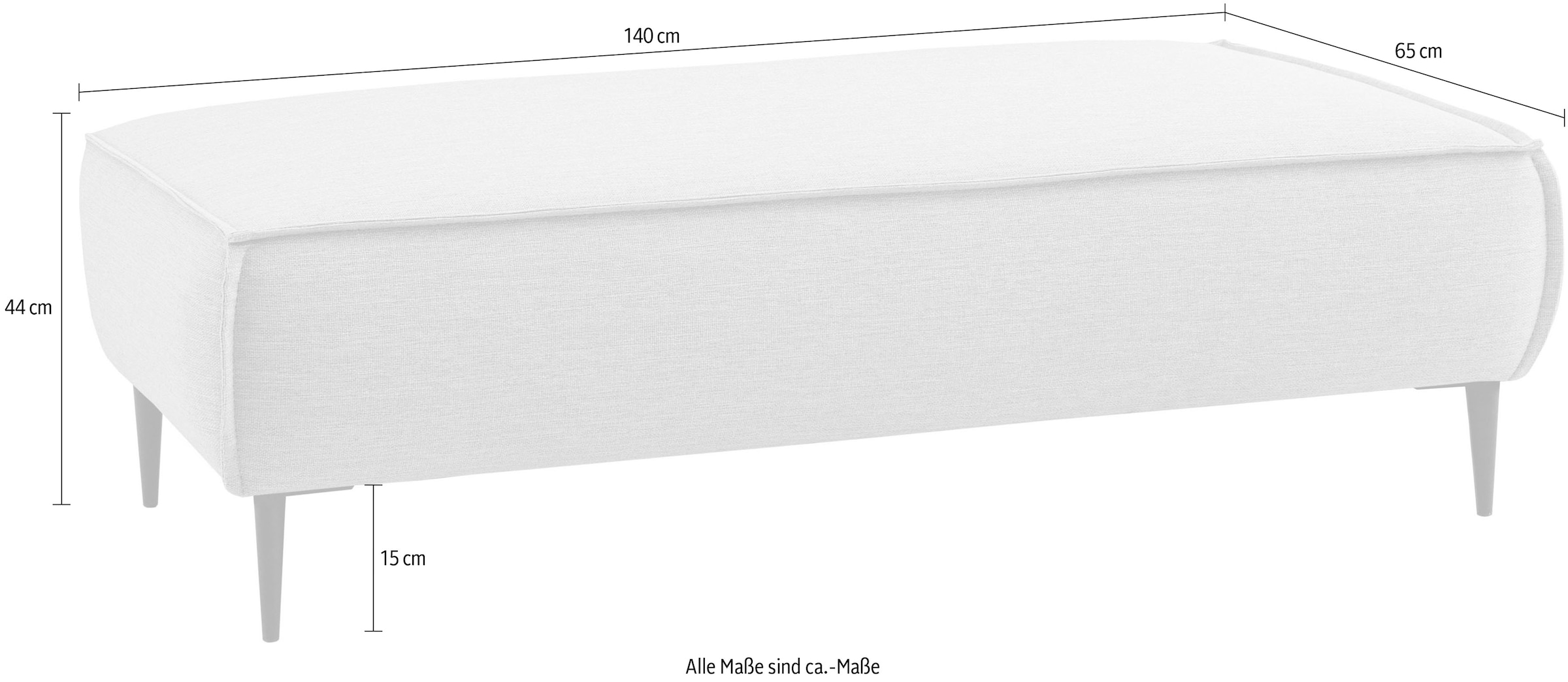 andas Hocker »TVINNU, mit Kedernaht, Cord u. Flachgewebe« zur Serie TVINNU, gemütlicher Sitzkomfort, rechteckig, schwarze Füße