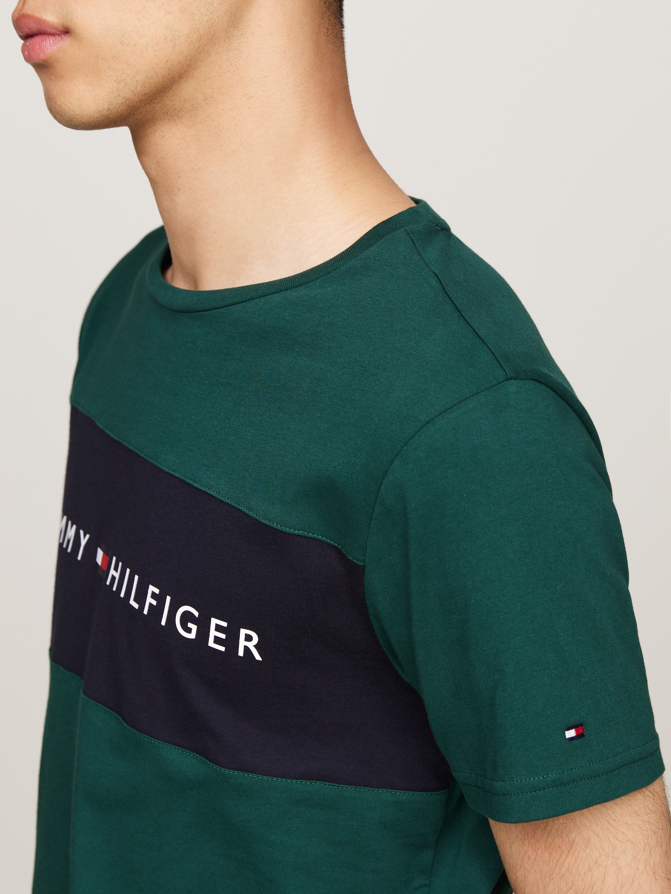 Tommy Hilfiger Underwear T-Shirt »SS T-SHIRT BLOCK LOGO«, mit Farbeinsatz, mit Logoschriftzug
