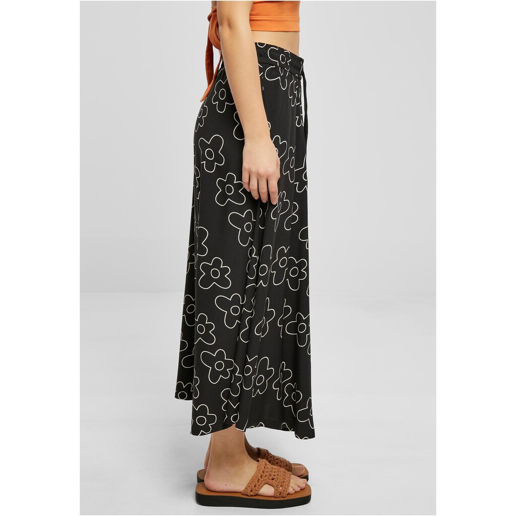 URBAN CLASSICS Jerseyrock »Urban Classics Damen Ladies Viscose Midi Skirt«, (1 tlg.)