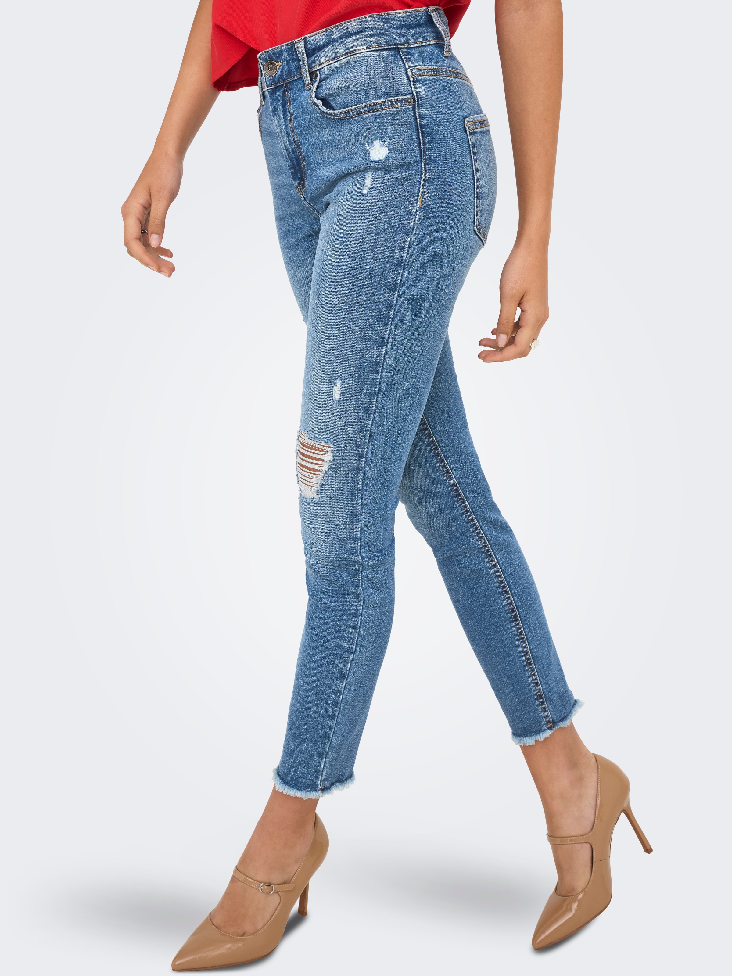 ONLY Skinny-fit-Jeans "ONLBLUSH MID WAIST ANK RW SKINNY DES DNM" günstig online kaufen