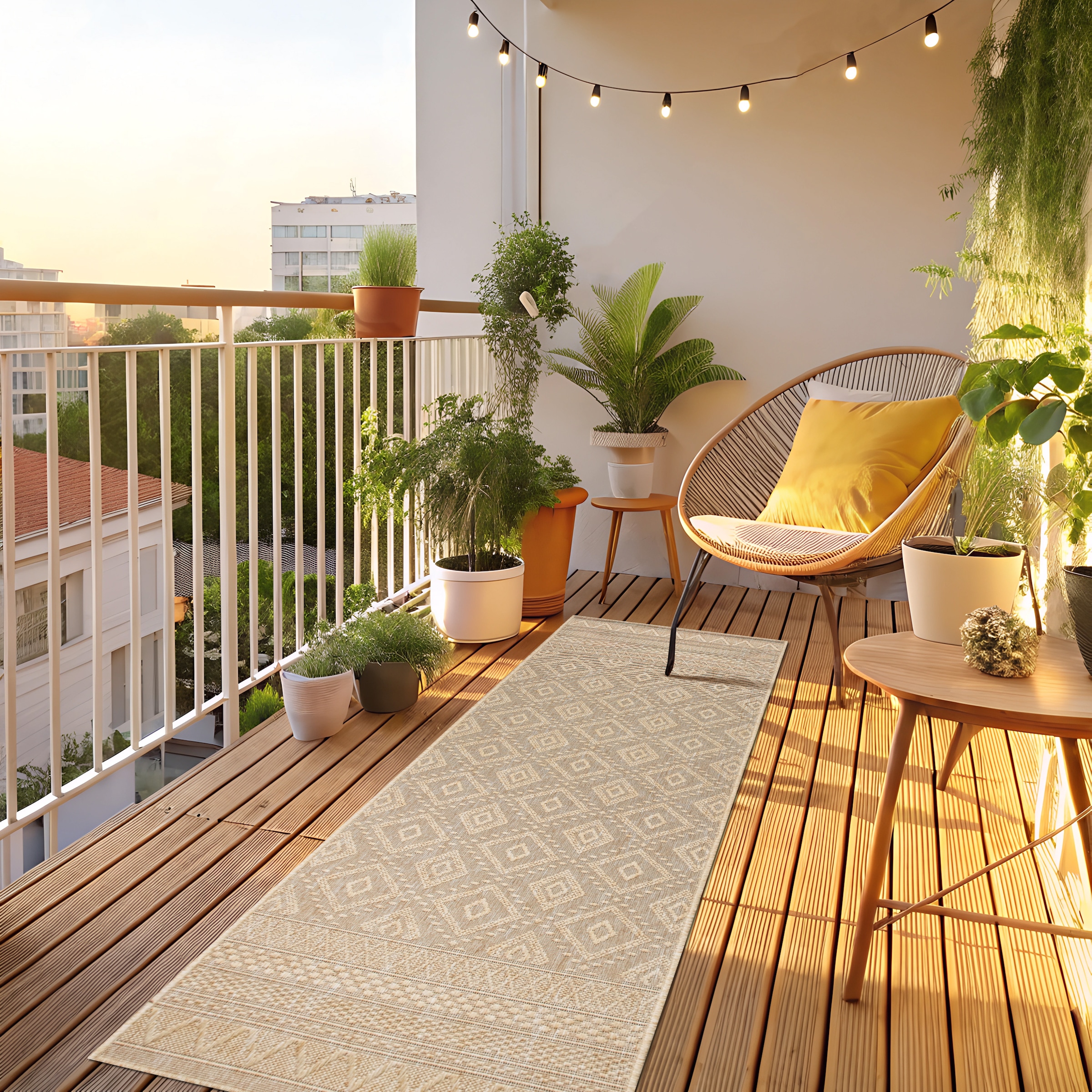 my home Teppich »Toronto auch als Läufer erhältlich«, rechteckig, 3 mm Höhe, In- und Outdoor geeignet, Sisal-Optik, Wetterfest & UV-beständig, Boho