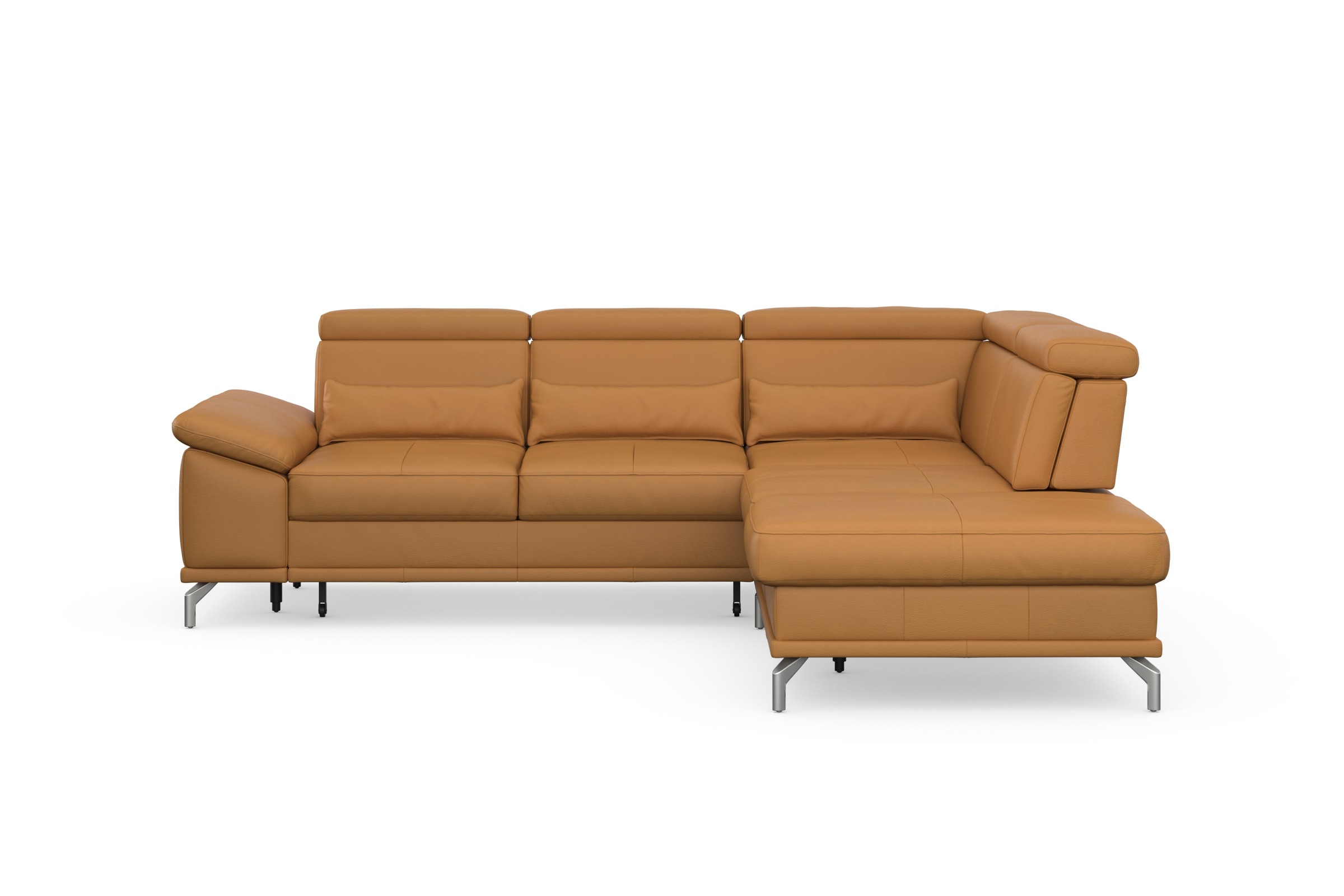 sit&more Ecksofa »Cabrio L-Form, mit Sitztiefenverstellung, Arm- und Kopfteilverstellung«, 3 Nierenkissen, Federkern, optional Bettfunktion und Stauraum