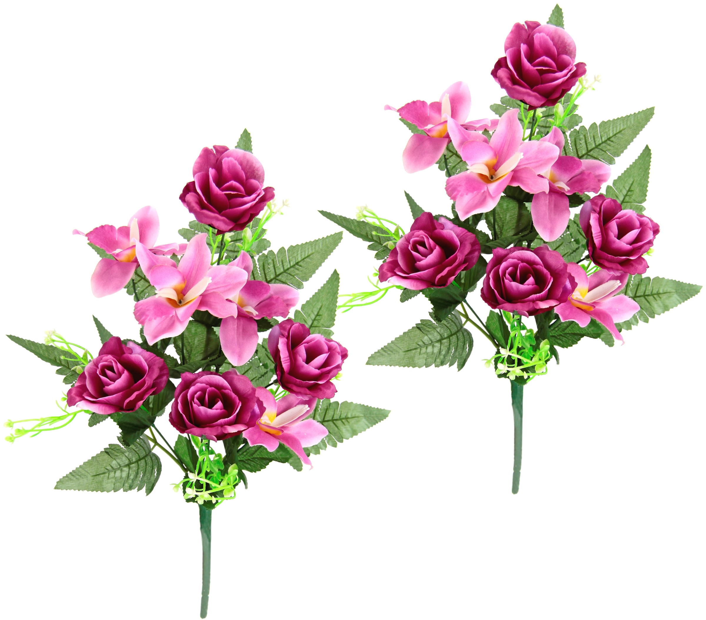 I.GE.A. Kunstblume »Bouquet aus Orchideen und Rosen«, 2er Set  Kunstblumenstrauß zum Legen oder Stellen Künstliche Blumen bestellen | BAUR | Kunstblumen