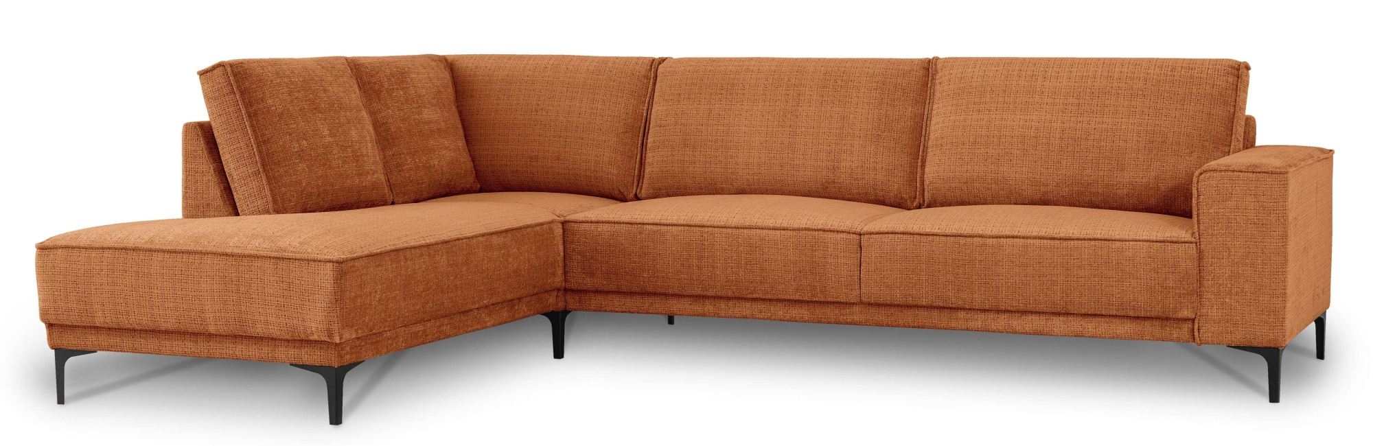 OTTO home Ecksofa »OLAND Chenille L-Form, B: 289 cm, Skandi-Design« Struktur, Flachgewebe, Luxus-Microfaser, Boucle