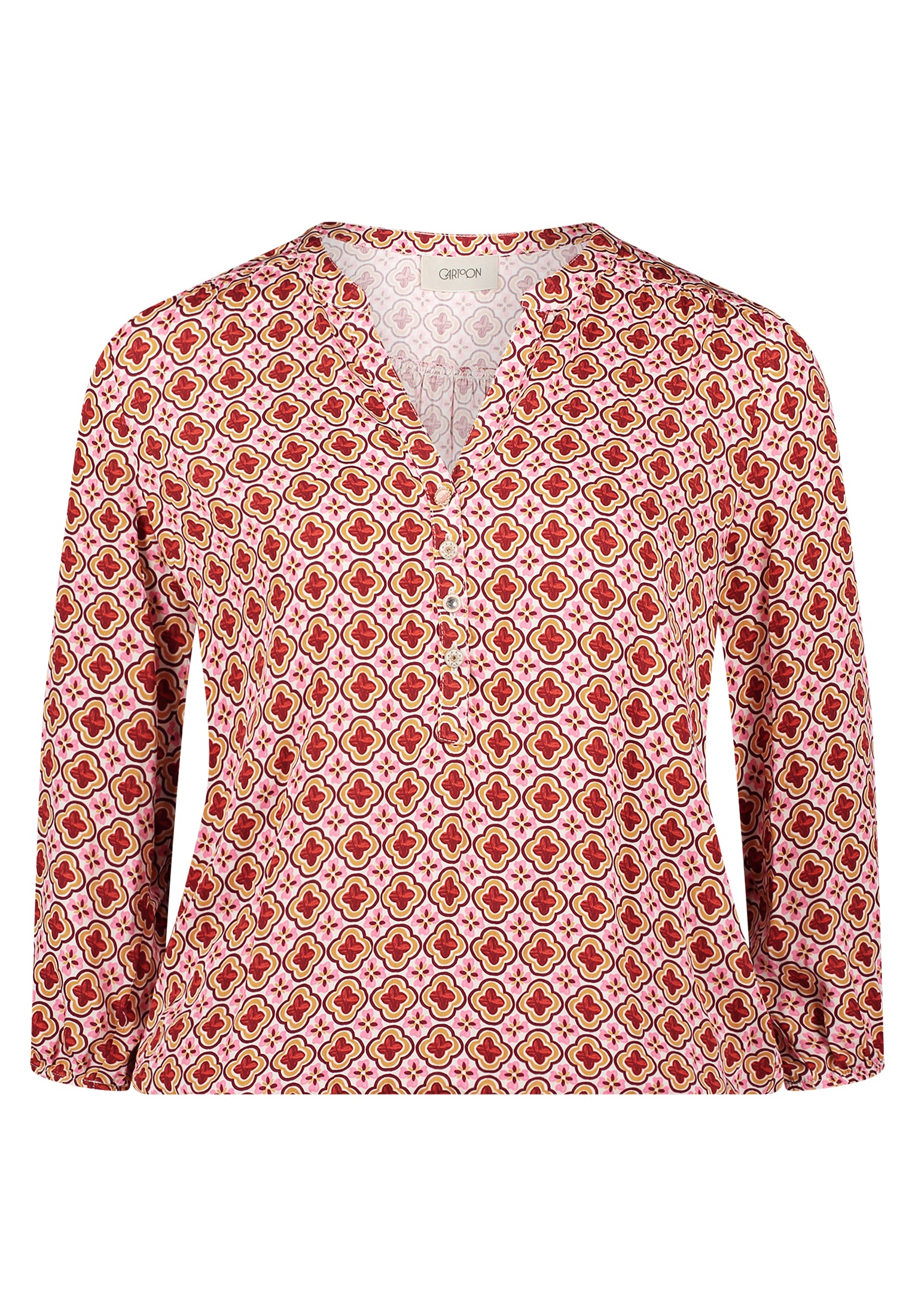 Cartoon Schlupfbluse "Cartoon Casual-Bluse mit Muster" günstig online kaufen