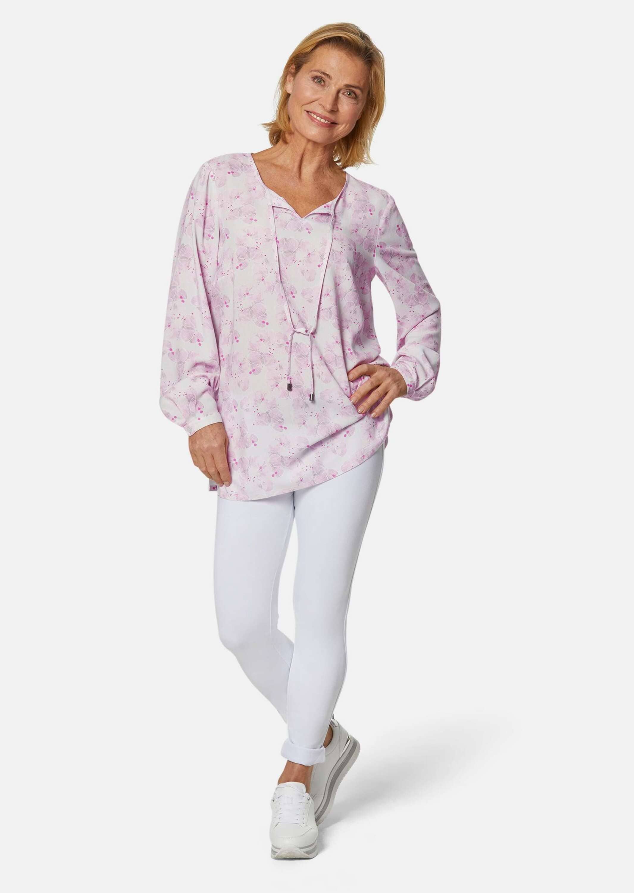 GOLDNER Druckbluse »Kurzgröße Druckbluse aus feinfädiger Baumwoll-Qualität«