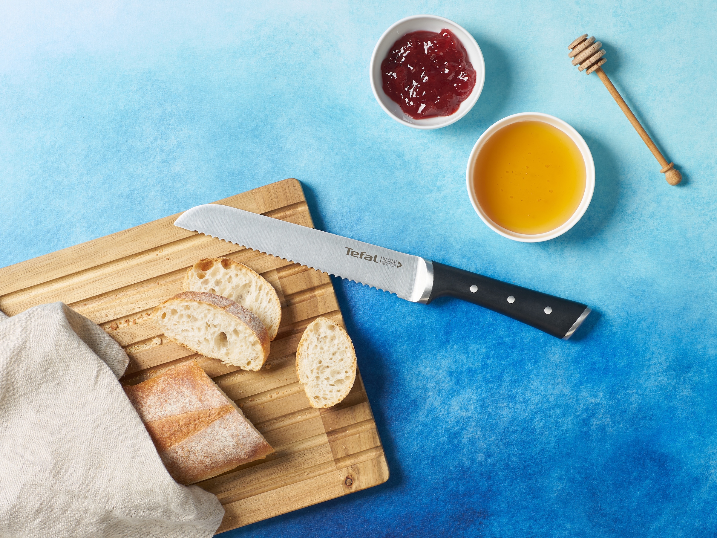 Tefal Brotmesser »Ice Force« 20 cm, Eishärtungstechnologie, Klinge aus deutschem Edelstahl