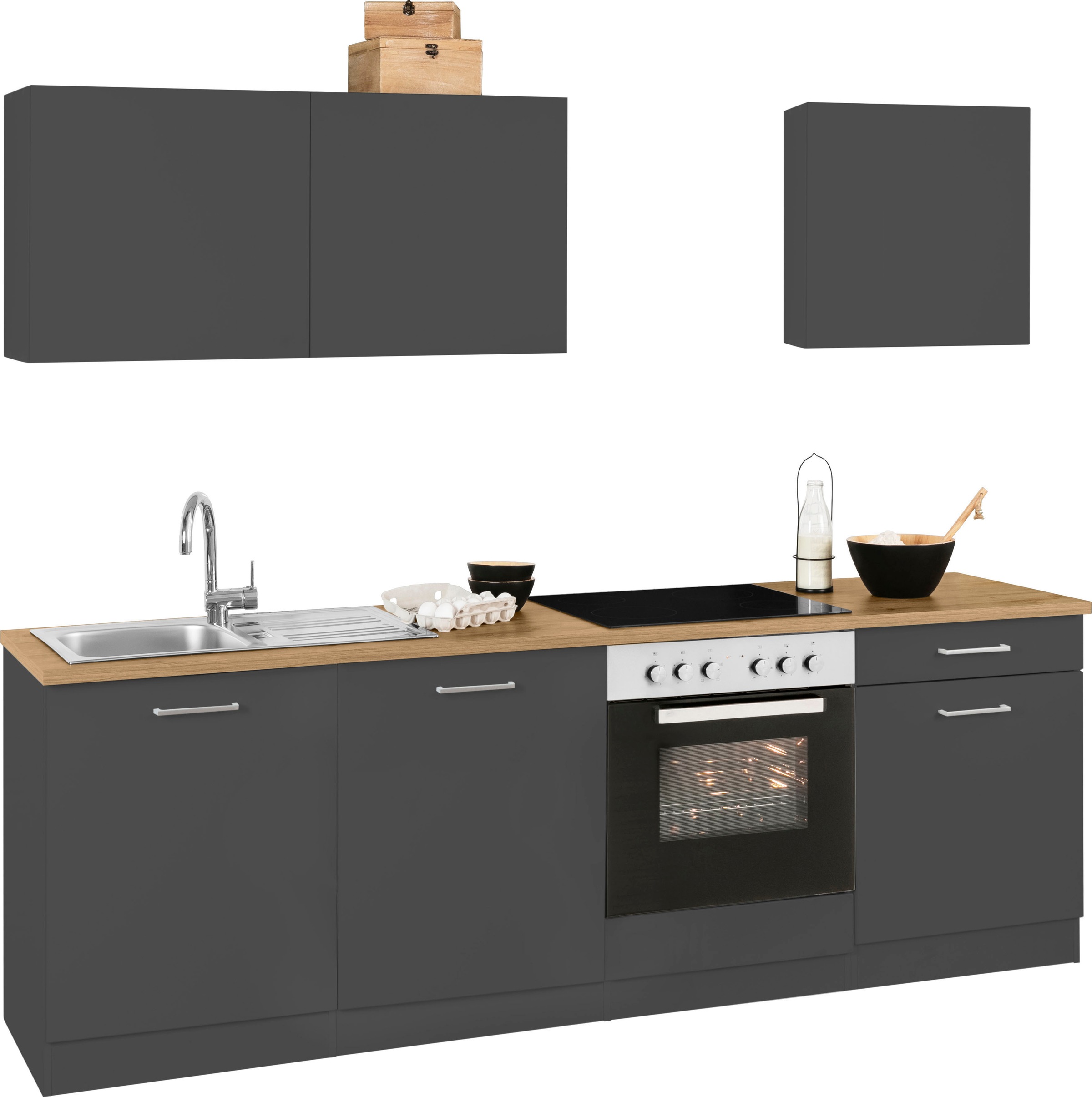 KOCHSTATION Küchenzeile »KS-Kehl«, ohne E-Geräte, Breite 240 cm