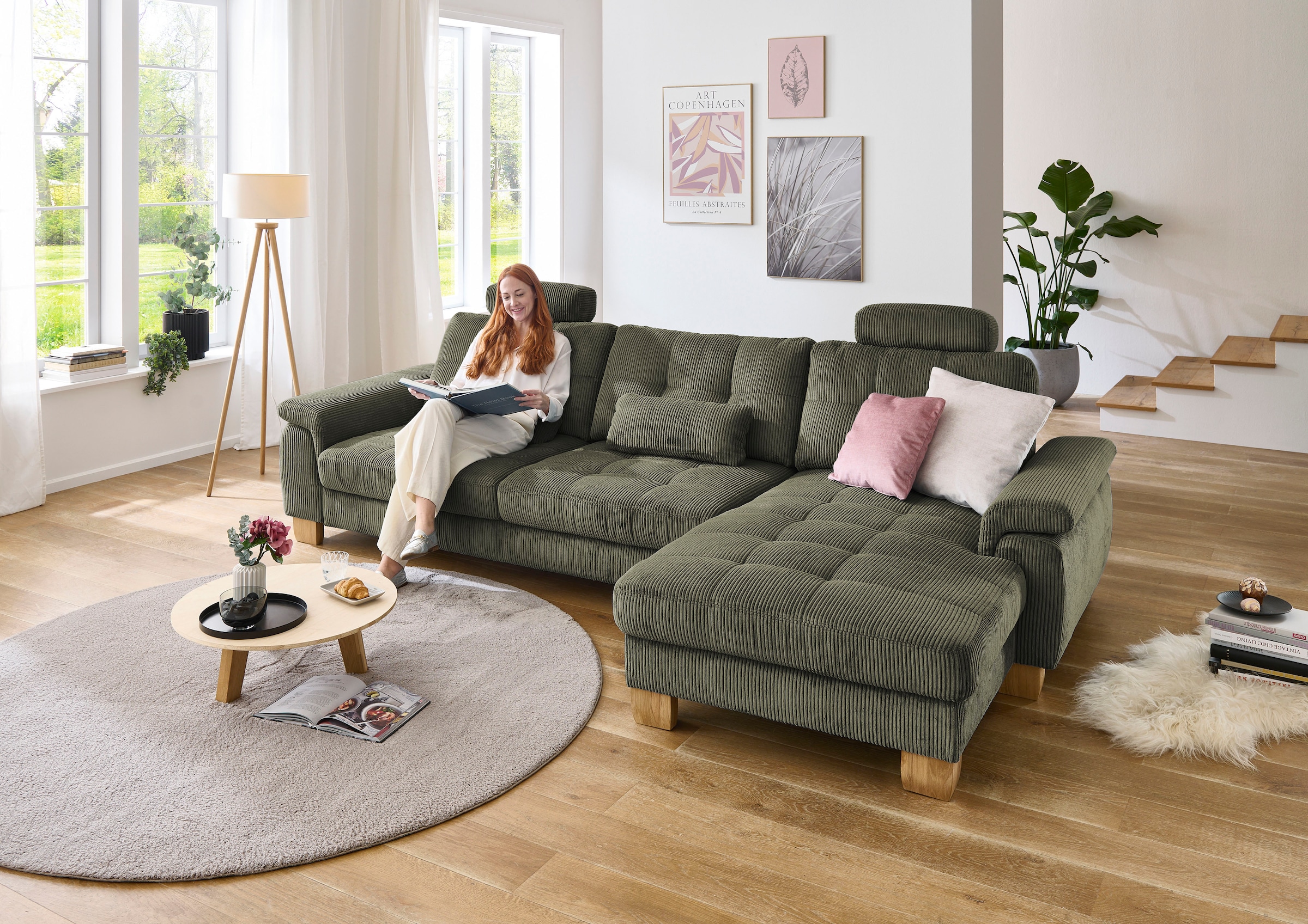 Die PlanBar Ecksofa "PP-LA19101" wahlweise mit Bettfunktion und verstellbar günstig online kaufen