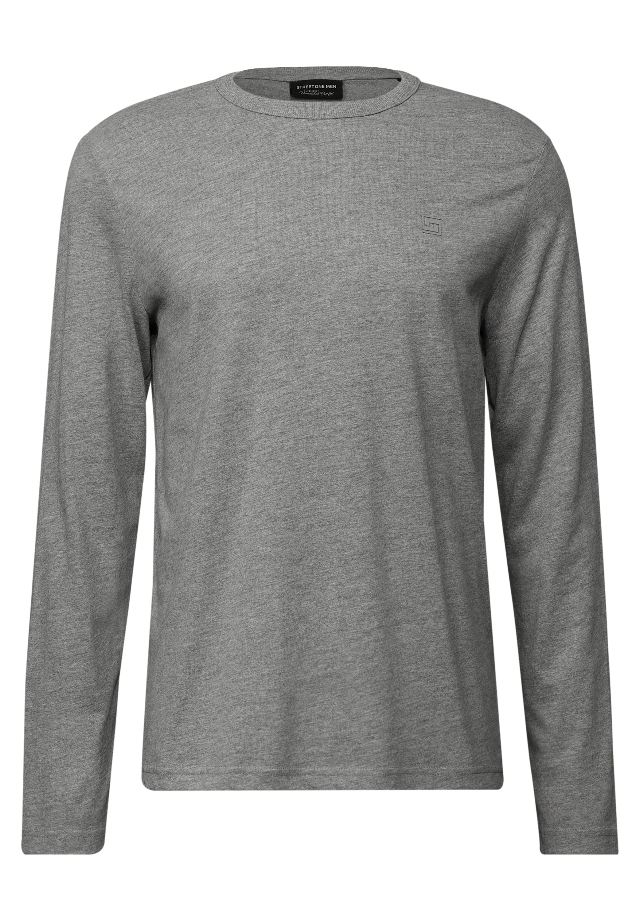 STREET ONE MEN Langarmshirt, aus reiner Baumwolle