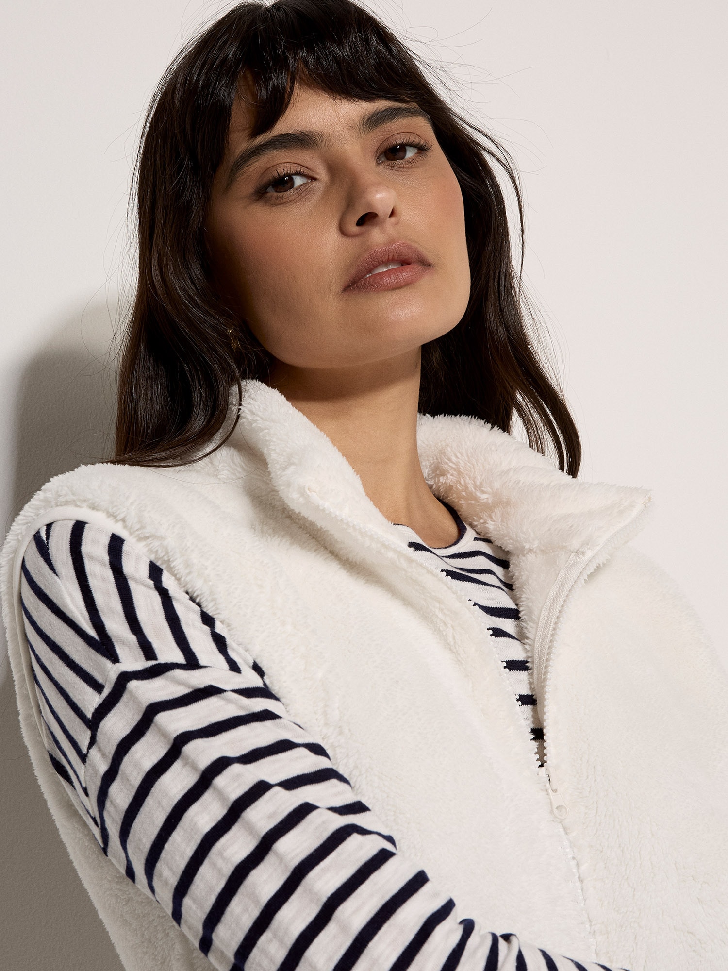 Apricot Strickjacke »Fleeceweste« mit durchgehendem Reißverschluss