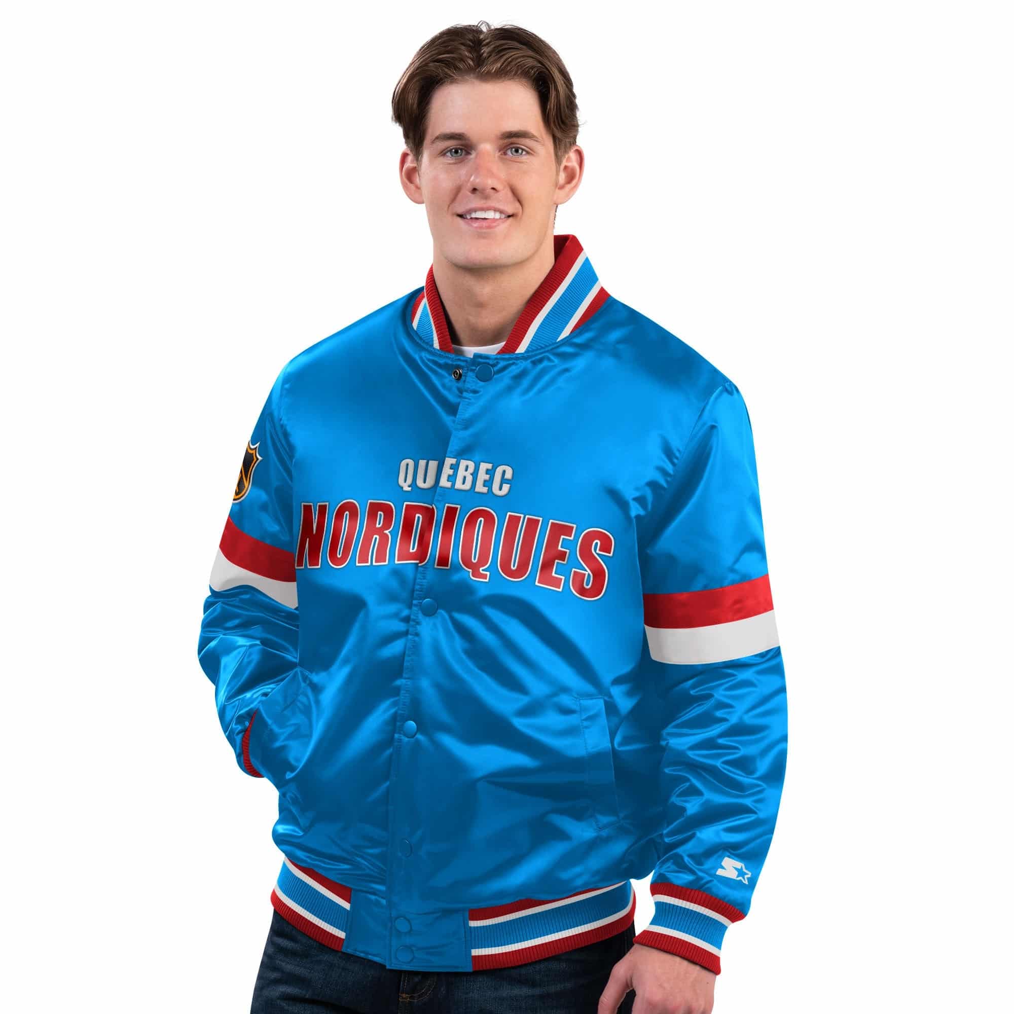 Starter Bomberjacke "Starter Jacke Quebec Nordics DivePlay Satin Varsity"