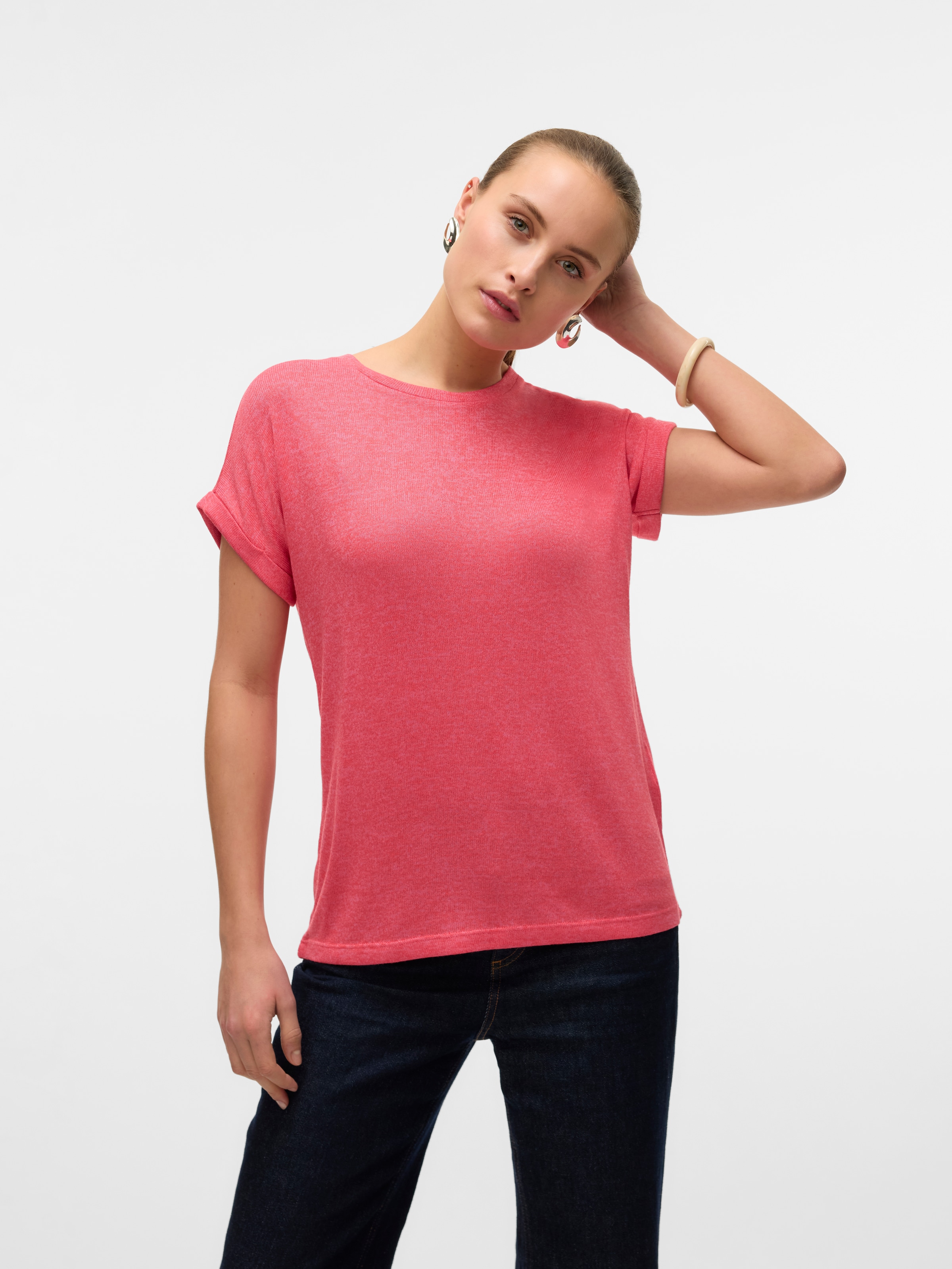 Vero Moda Kurzarmpullover "VMBRIANNA SS O-NECK PULLOVER BOO REP", mit Umsch günstig online kaufen