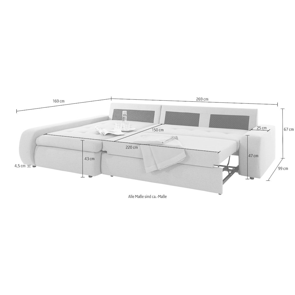 TRENDMANUFAKTUR Ecksofa »Indie II, L-Form«