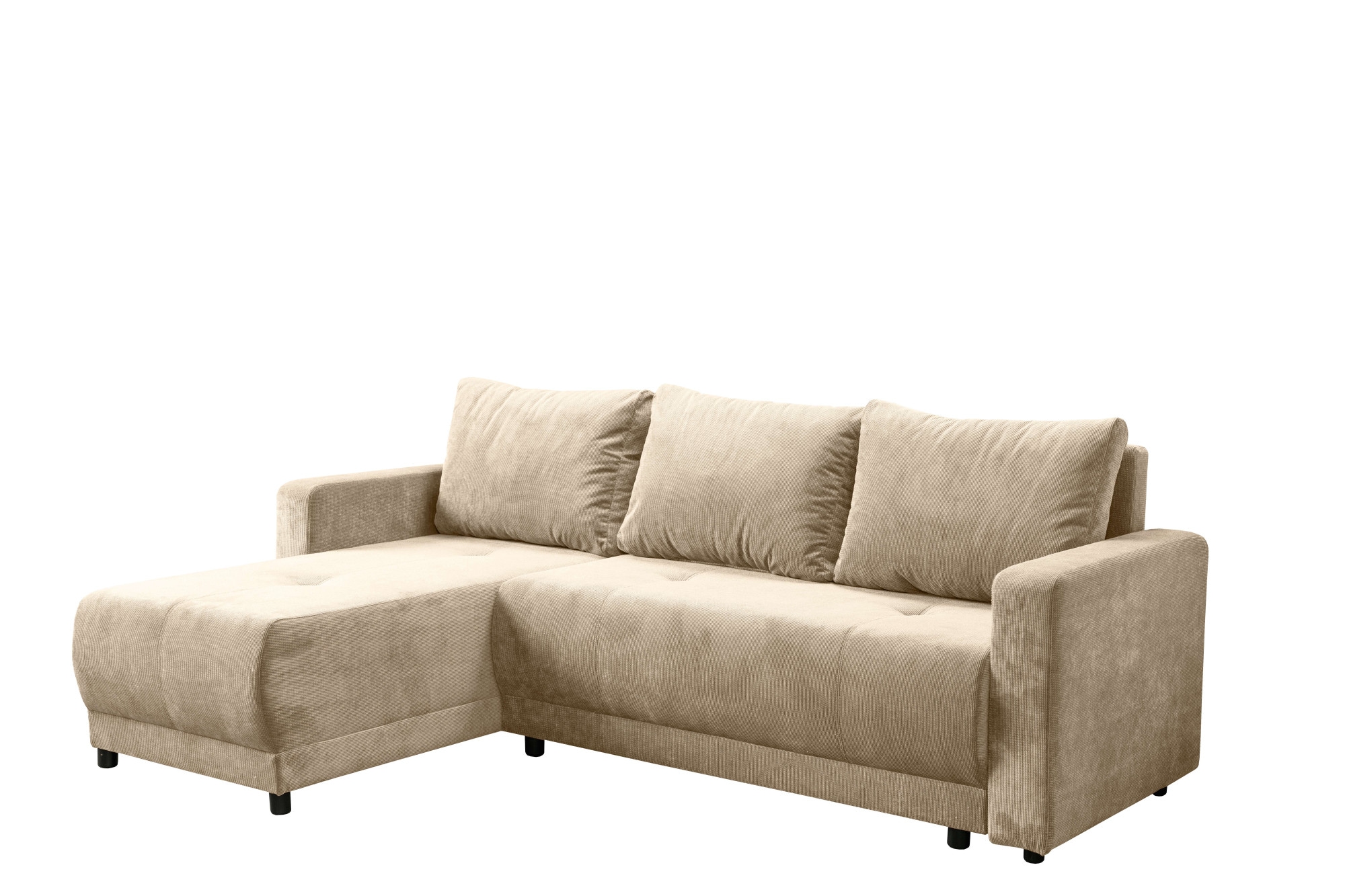 INOSIGN Ecksofa »Navarra, Schlafsofa, 230cm, m. Bettfunktion (115/200cm) und Bettkasten«, Recamiere beidseitig montierbar, in Cord