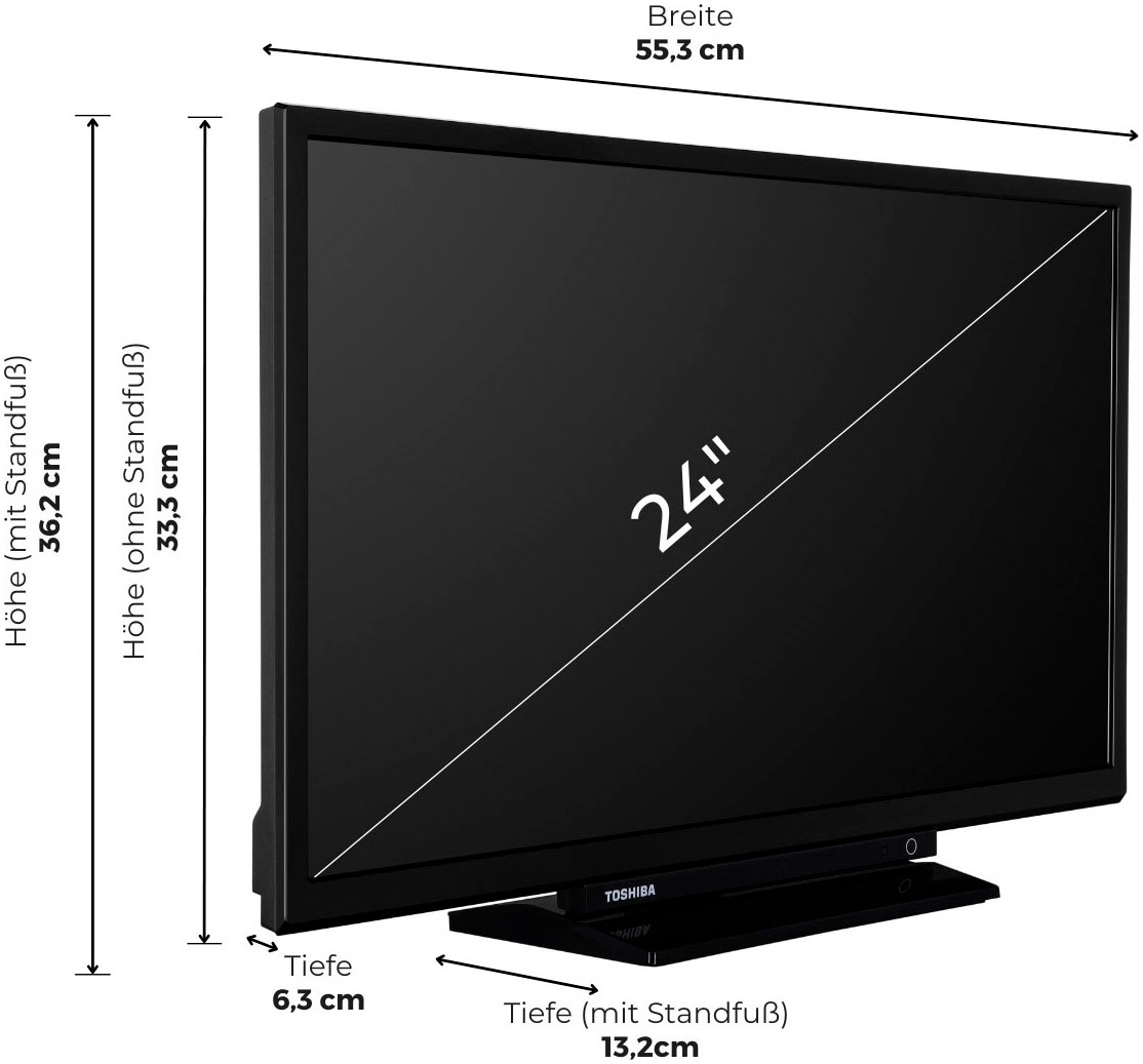 Toshiba DLED-Fernseher »24WV3E63DA«, HD ready, Smart-TV