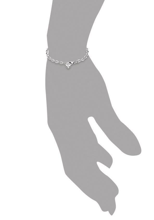 Silberarmband AMOR "Schmuck Geschenk Armkette Herz LIEBE", silber (silberfarben, kristallweiß, kristallweiß), Armbänder, Damen, 19cm, Silber 925 (Sterlingsilber), Silberarmband, Made in Germany - mit Zirkonia (synth.) 8