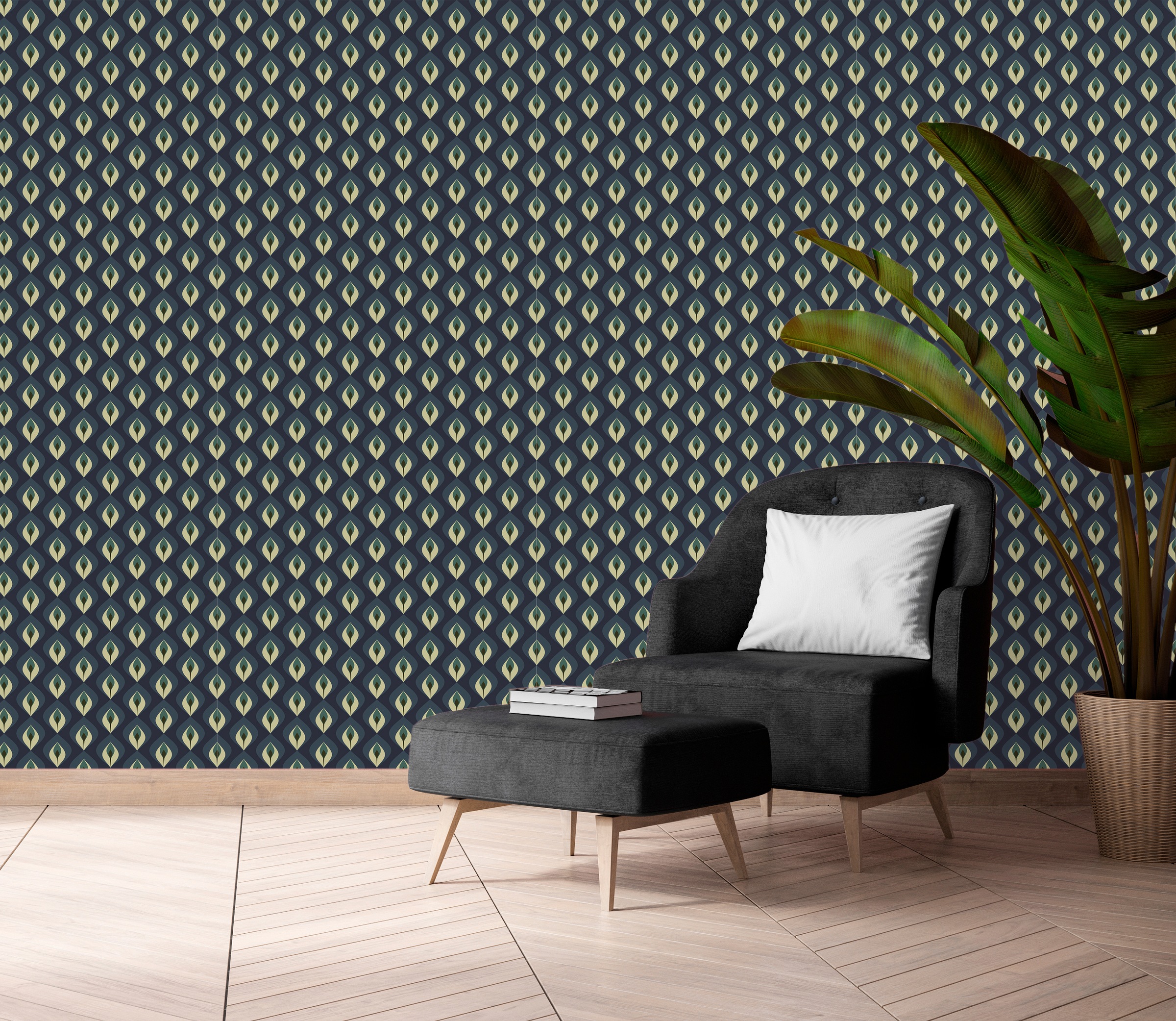 queence Vinyltapete »Helen«, gemustert-Farbverlauf-bedruckt-abstrakt, 90x250cm, selbstklebend, kinderleichte Anbringung, Sticker
