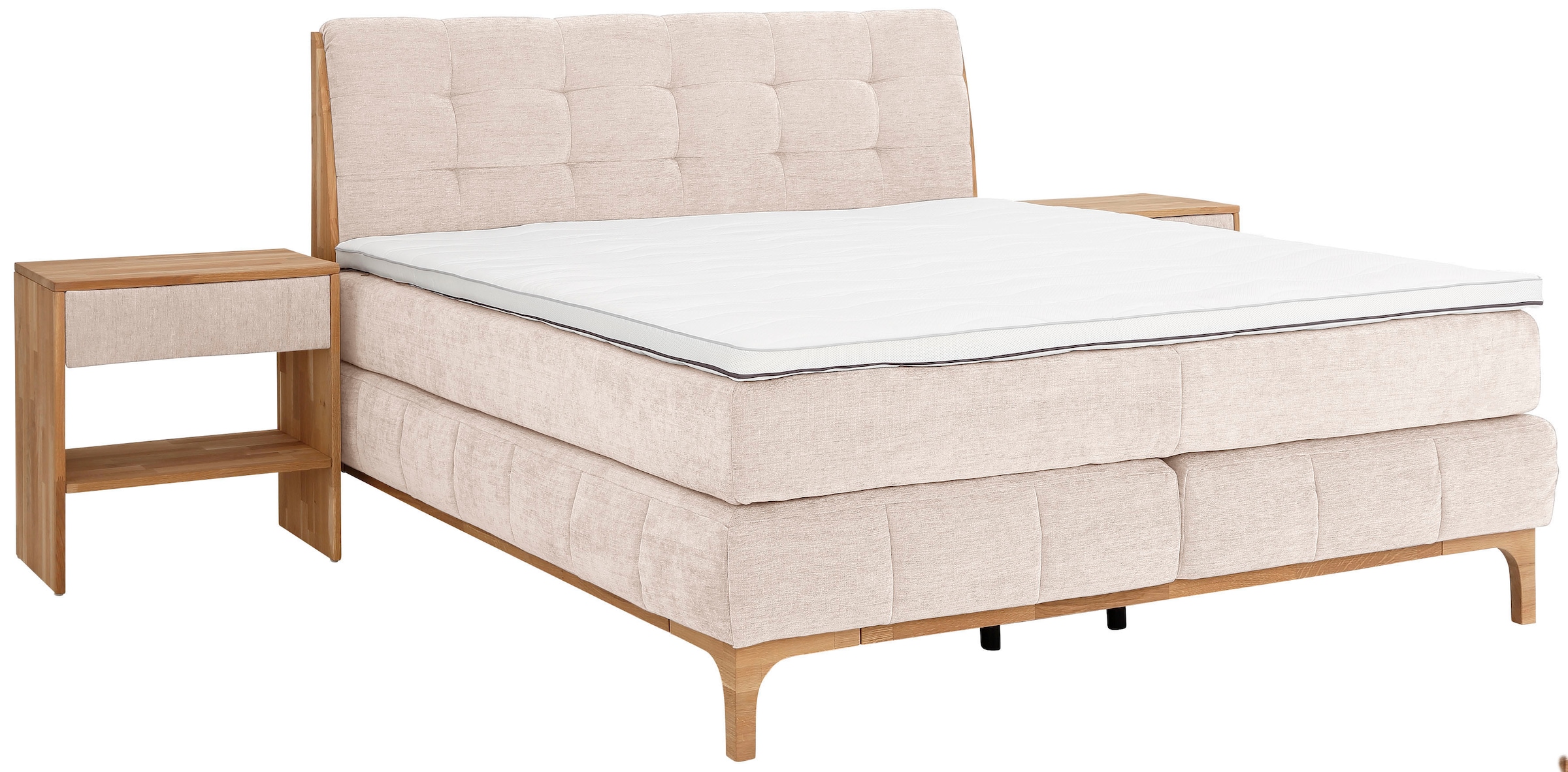 OTTO products Boxspringbett »Jelle«, (5 St.), zertifizierte, recycelte Bezugsstoffe, verschiedene Ausführungen